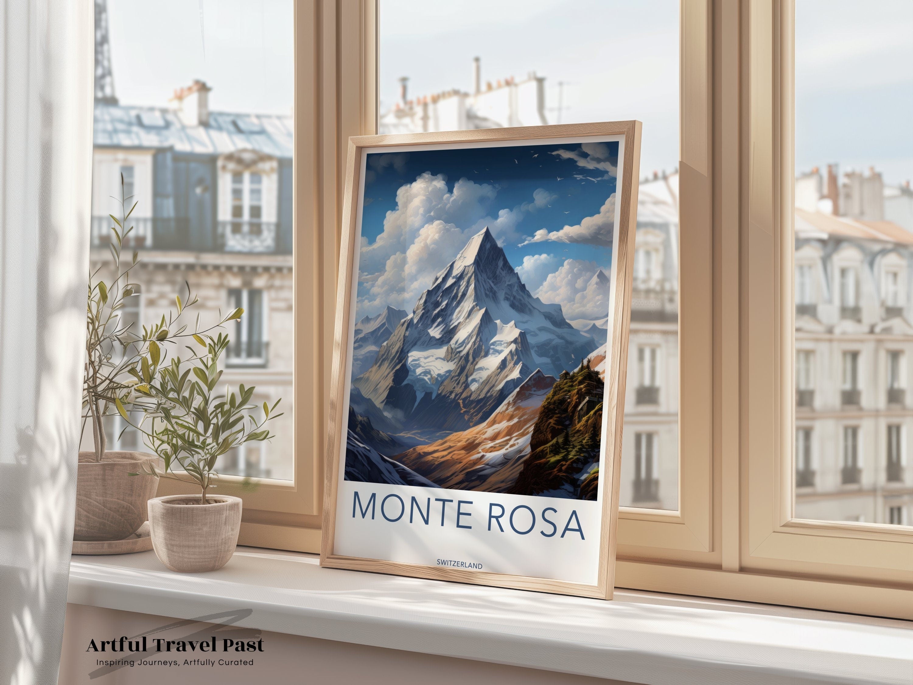 Monte Rosa Switzerland Wall Art, Alpine Landscape Print, Mountain View Poster, Nature's Majesty, Swiss Alps Artwork, Scenic Mountain Decor