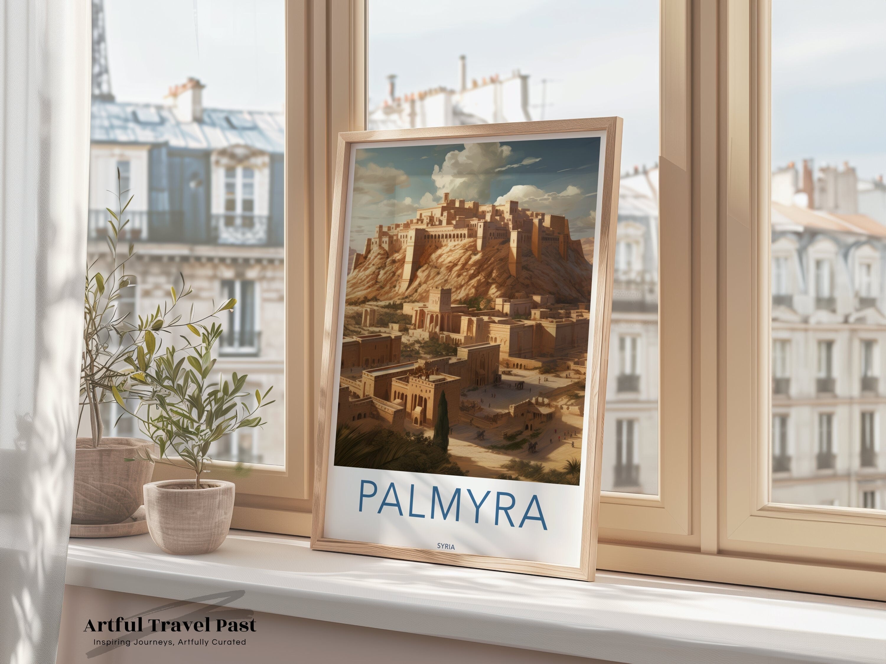 Palmyra Wall Art, Ancient City Illustration, Syrian Landmark Poster, Historical Architecture Print, Cultural Heritage Decor, Middle Eastern