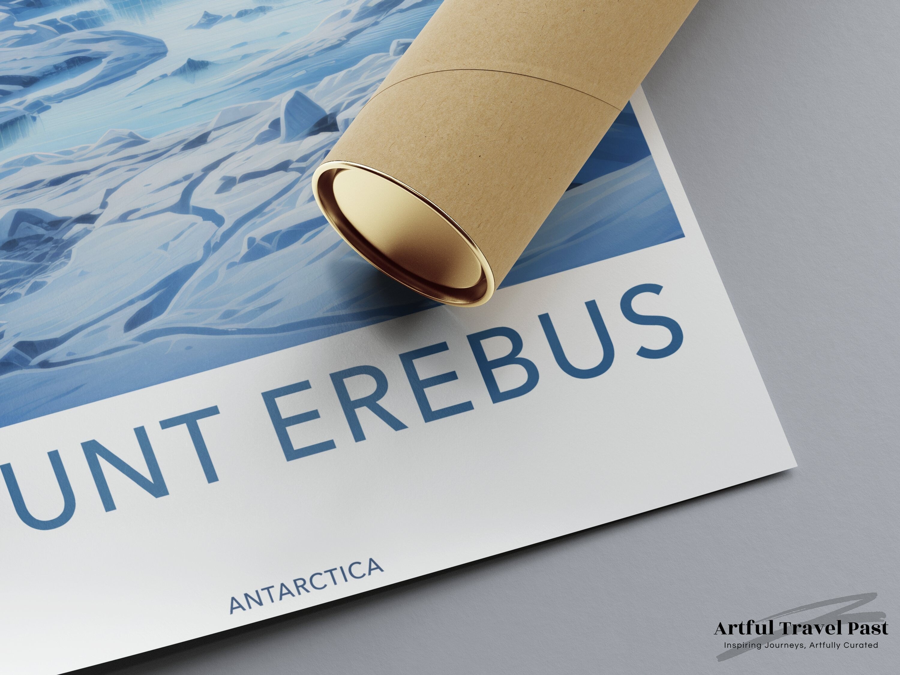 Mount Erebus Antarctica Wall Art, Icy Landscape Artwork, Antarctic Mountain Scene, Frozen Wilderness Poster Print, Nature Decor