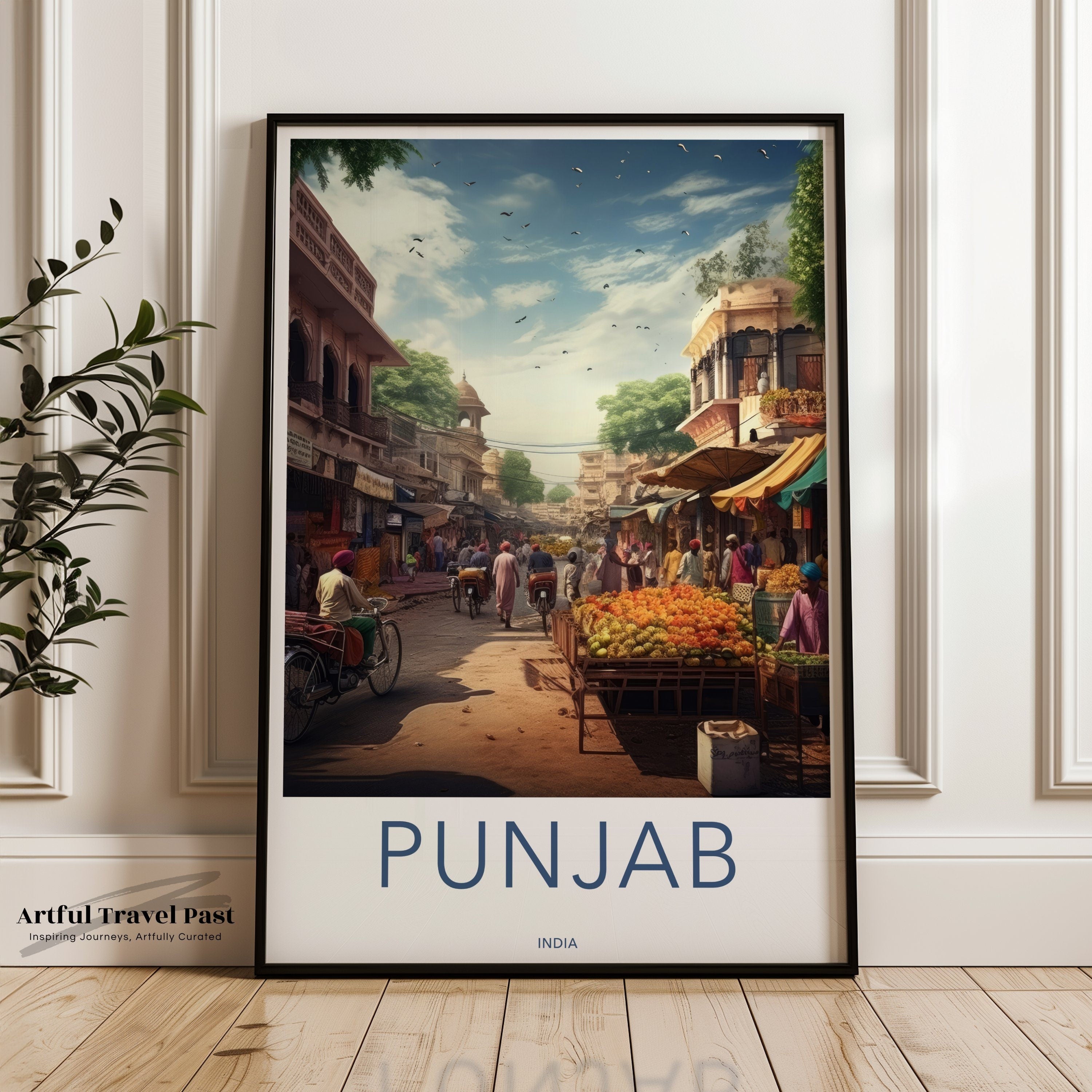 Punjab Wall Art, Indian Market Scene, Cultural Landmark Print, Historical Punjab Decor, Vibrant Street Poster, Architectural Wonders, India