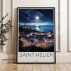 Saint Helier Wall Art, Jersey Nightscape Print, Coastal City Artwork, Beautiful City View, Stunning Night Scene Wall Decor