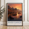 River Ganga Wall Art, Scenic Sunset View, Boating on the River, Indian Cultural Landmark, Historical Riverfront, Beautiful India Decor