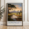 Serengeti Wall Art Print, Beautiful African Landscape Poster, Wildlife Elephants, Nature Artwork, Tanzanian Scenery, Home Decor