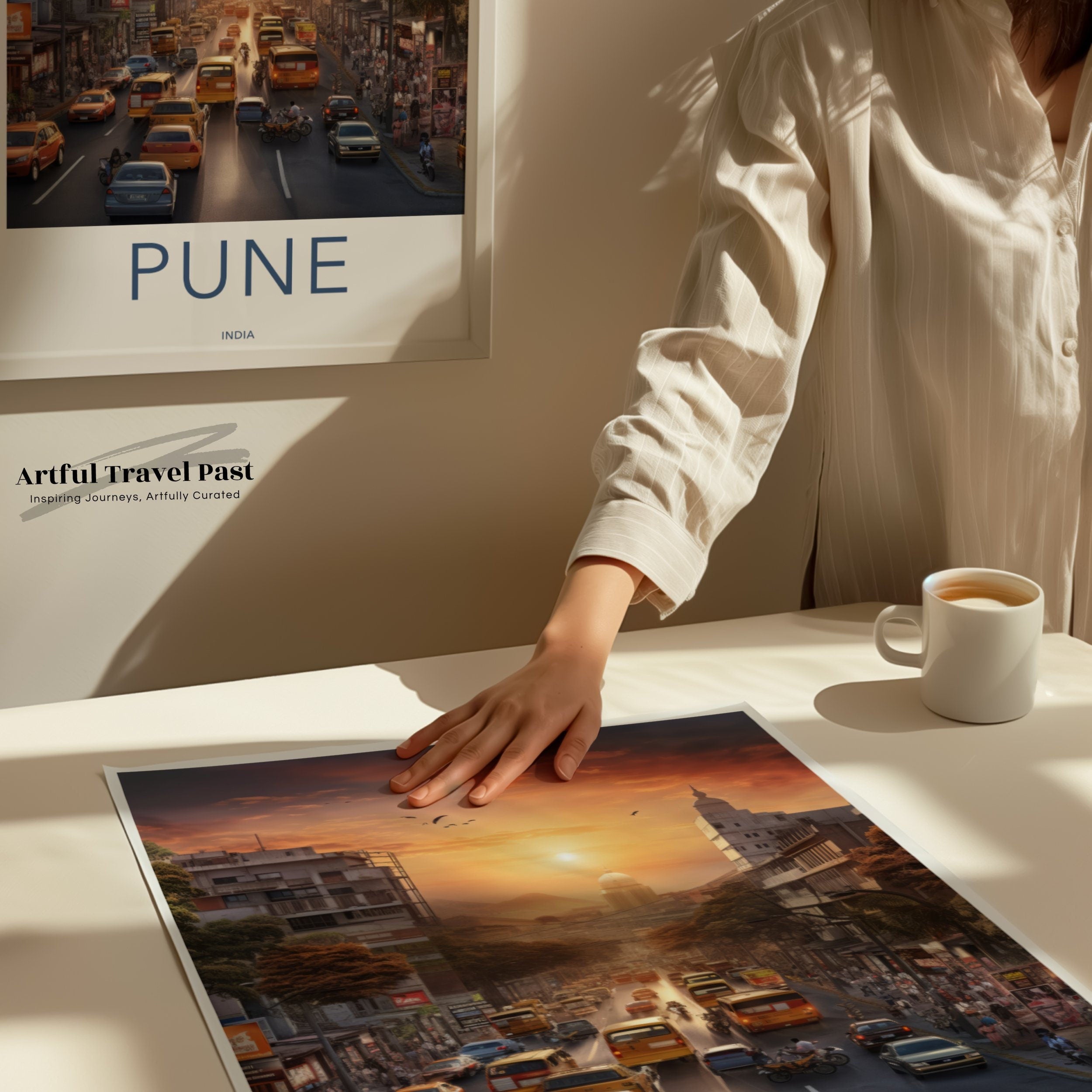 Pune India Sunset Cityscape Wall Art, Historical and Cultural Decor, Architectural Wonders, Vibrant Streets, Perfect Home Decoration