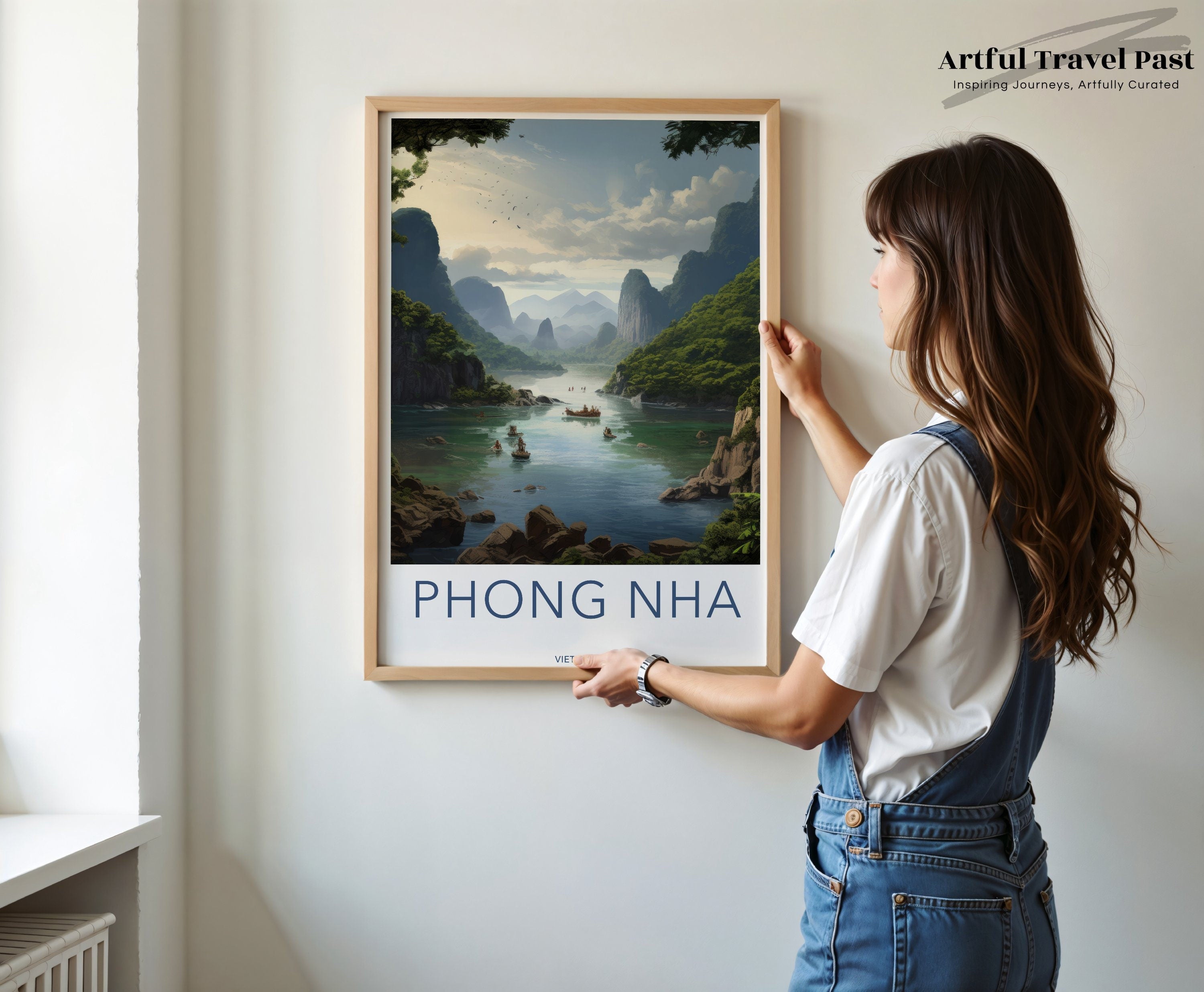 Phong Nha Wall Art, Vietnam Scenic Landscape Poster, Southeast Asia Travel Decor, Nature Print, UNESCO Heritage Site, Mountain Artwork