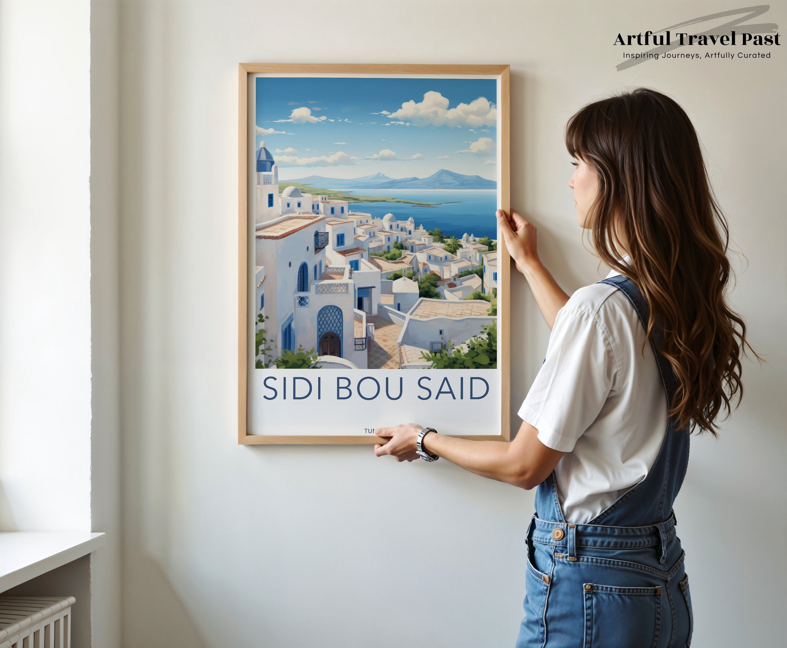 Sidi Bou Said Wall Art Print, Scenic Tunisia, Mediterranean Coastal Village, Travel Inspired Artwork, Historic Architecture Decor