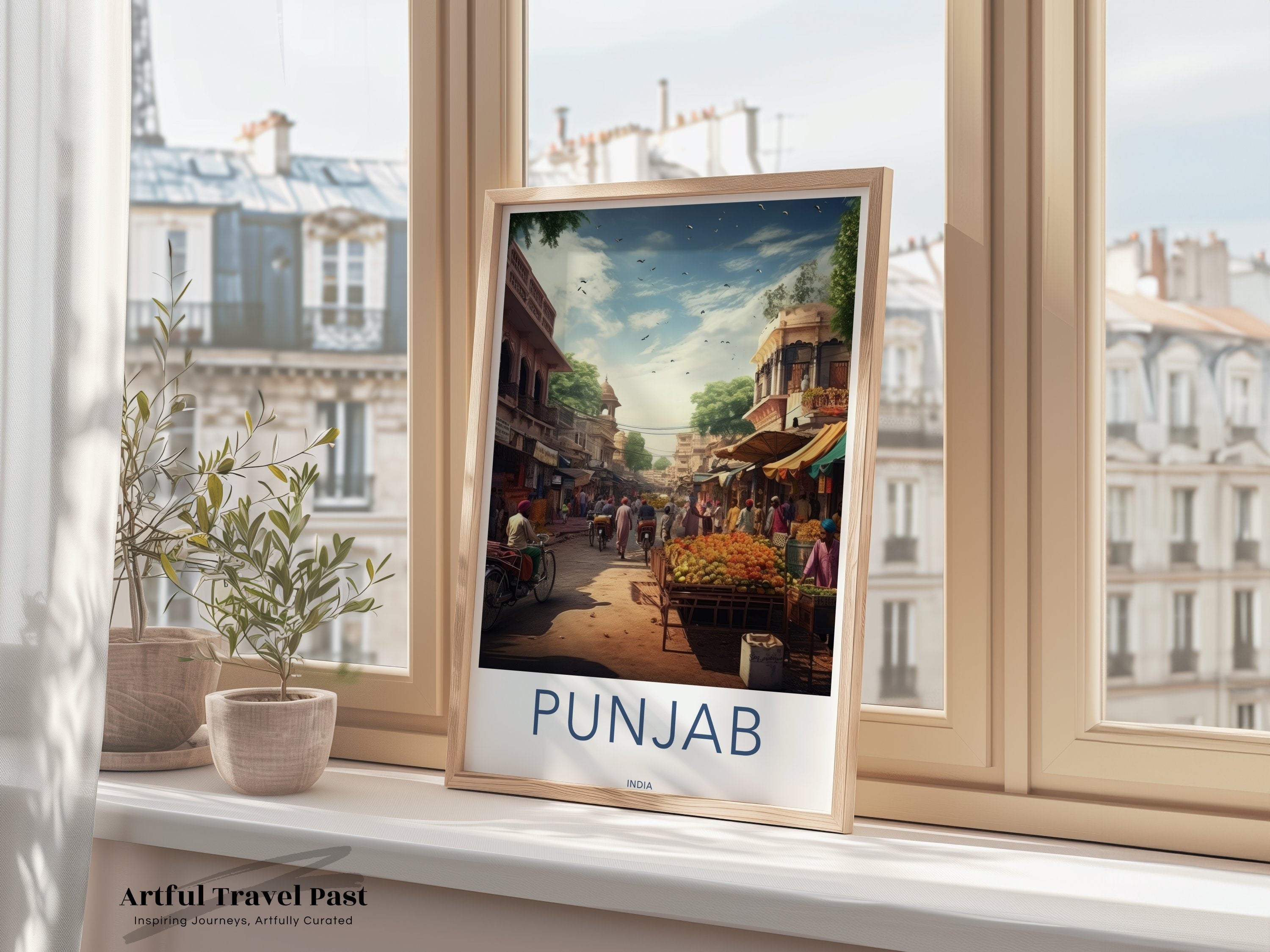 Punjab Wall Art, Indian Market Scene, Cultural Landmark Print, Historical Punjab Decor, Vibrant Street Poster, Architectural Wonders, India