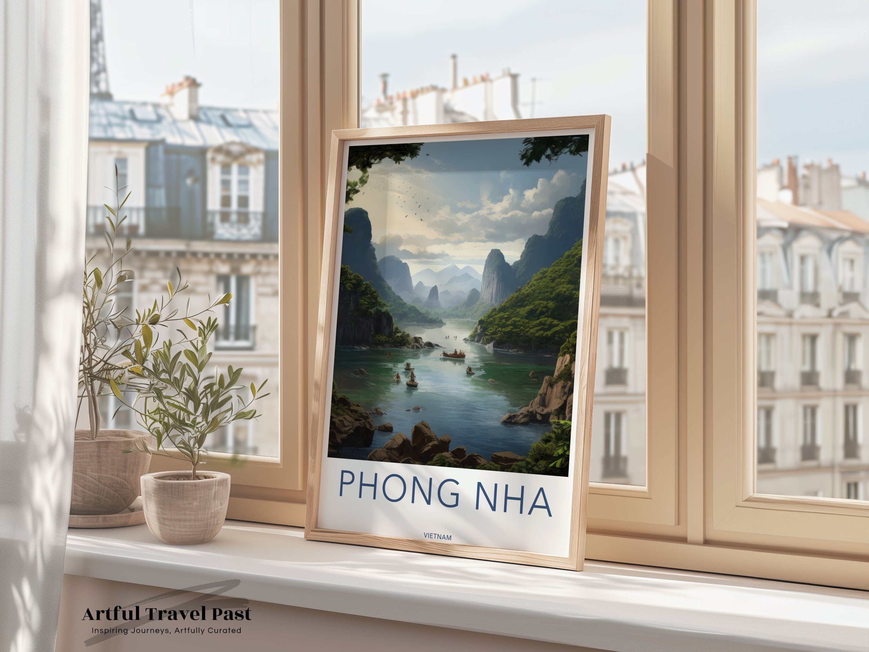 Phong Nha Wall Art, Vietnam Scenic Landscape Poster, Southeast Asia Travel Decor, Nature Print, UNESCO Heritage Site, Mountain Artwork