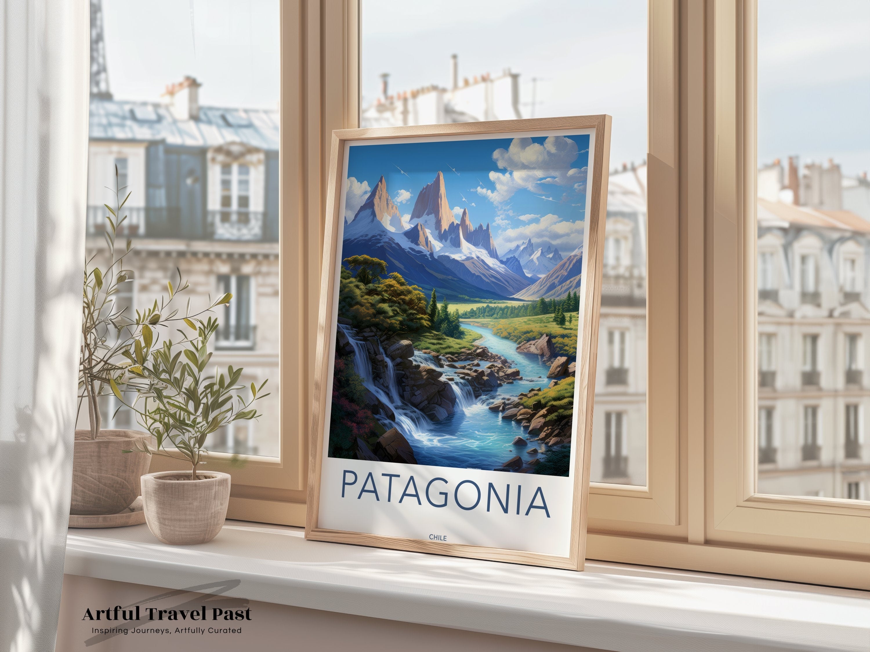 Patagonia Wall Art Print, Scenic Landscape Poster, Nature Decor, Travel Photography, Mountain View Artwork, Chilean Wilderness