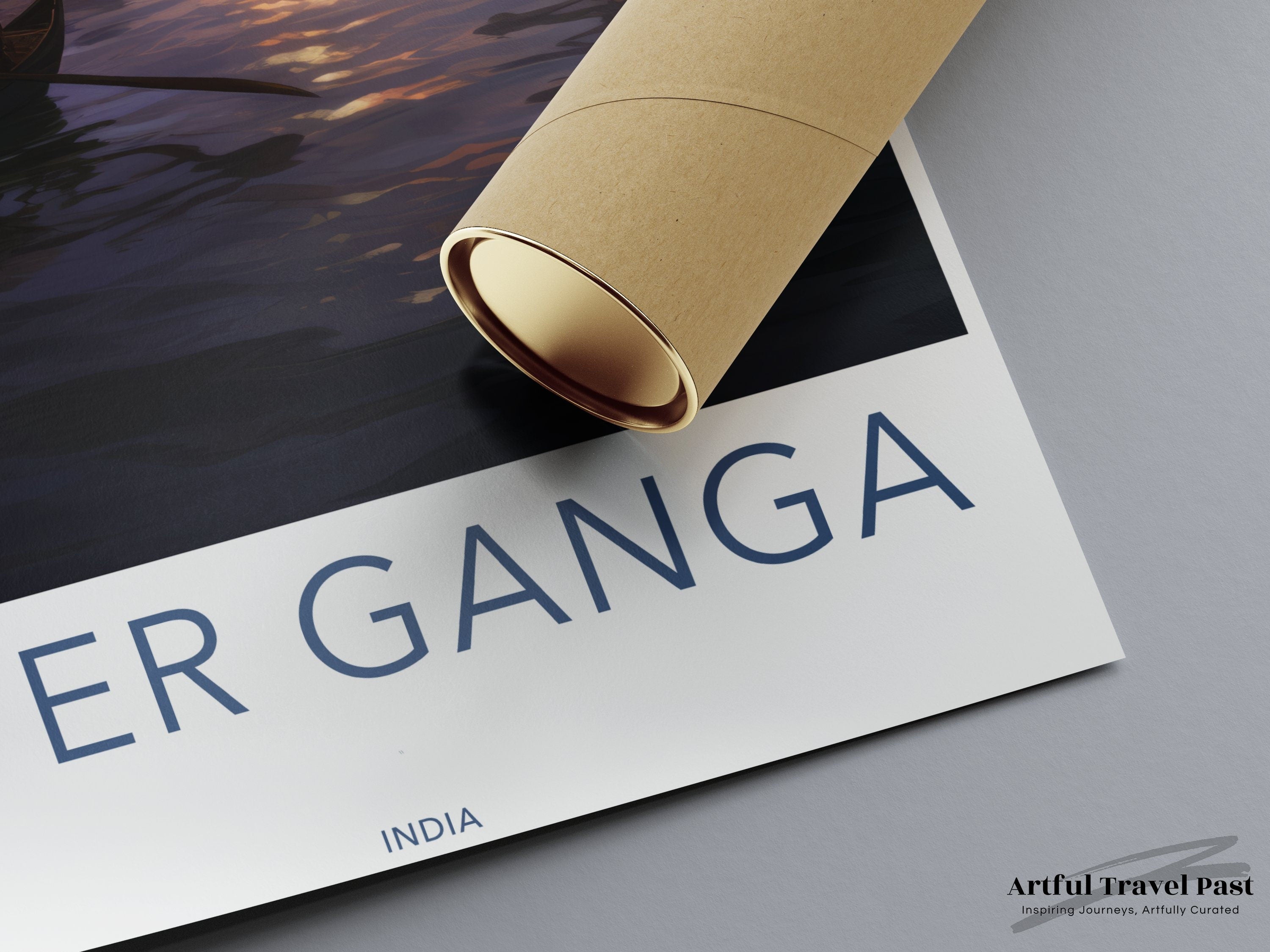 River Ganga Wall Art, India Scenic Poster, Cultural Landmark Decor, Historical River View, Sunset Landscape Print, Architectural Wonders