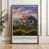 Sighnaghi Georgia Wall Art Print, Historic Georgian Town Artwork, Scenic Landscape Poster, Hilltop Village Decor, Cultural Landmark