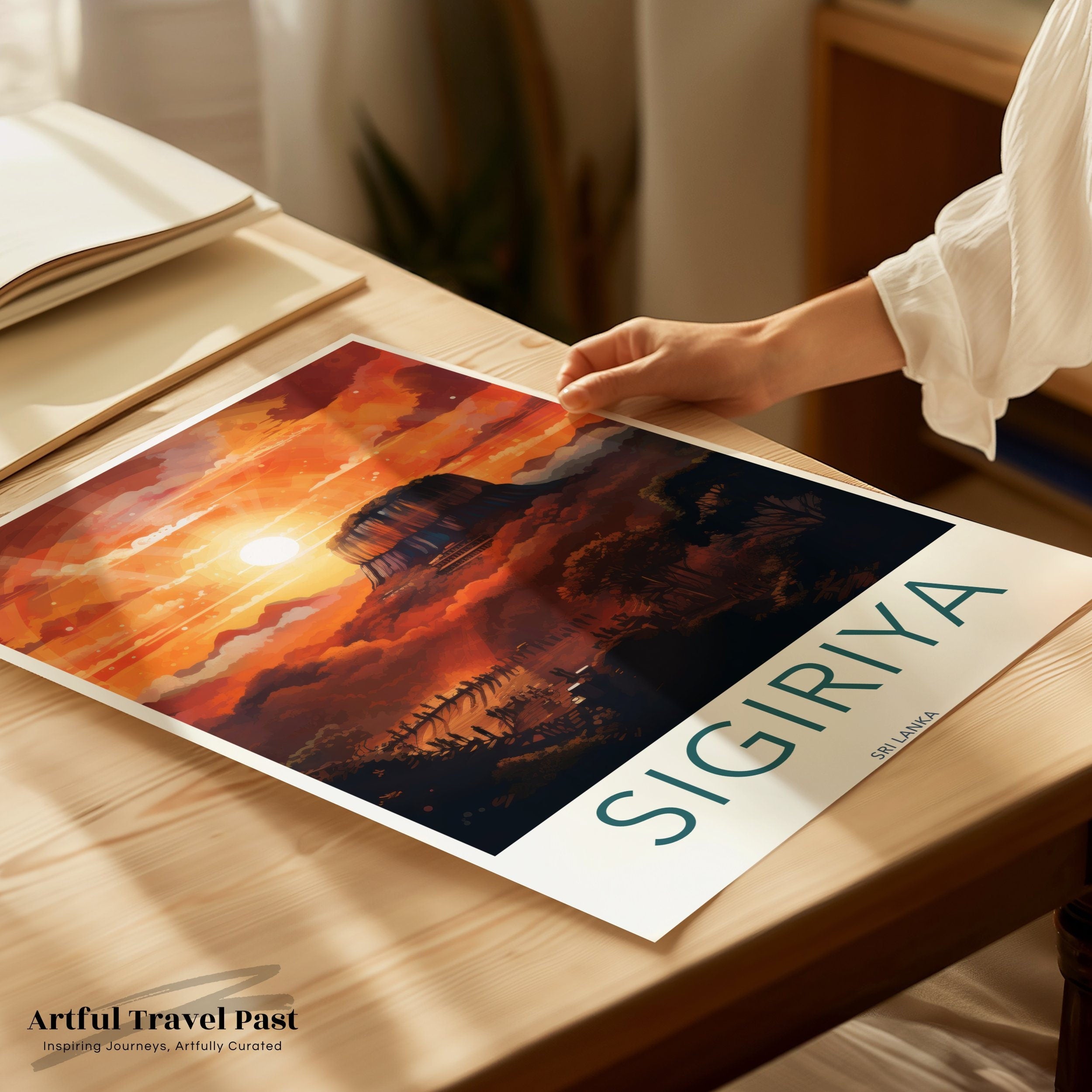 Sigiriya Wall Art, Historic Sri Lanka Landmark, Cultural Landscape Print, Architectural Wonders, Natural Beauty, Sunsets and Scenery