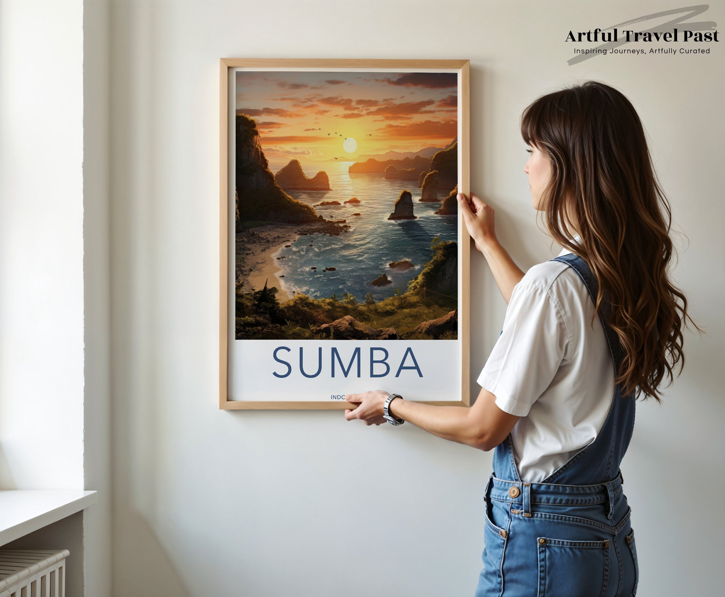 Sumba Island Sunset Wall Art, Indonesia Landscape Art, Coastal Scenic View, Nature Wall Decor, Travel Photography Poster, Tropical Paradise