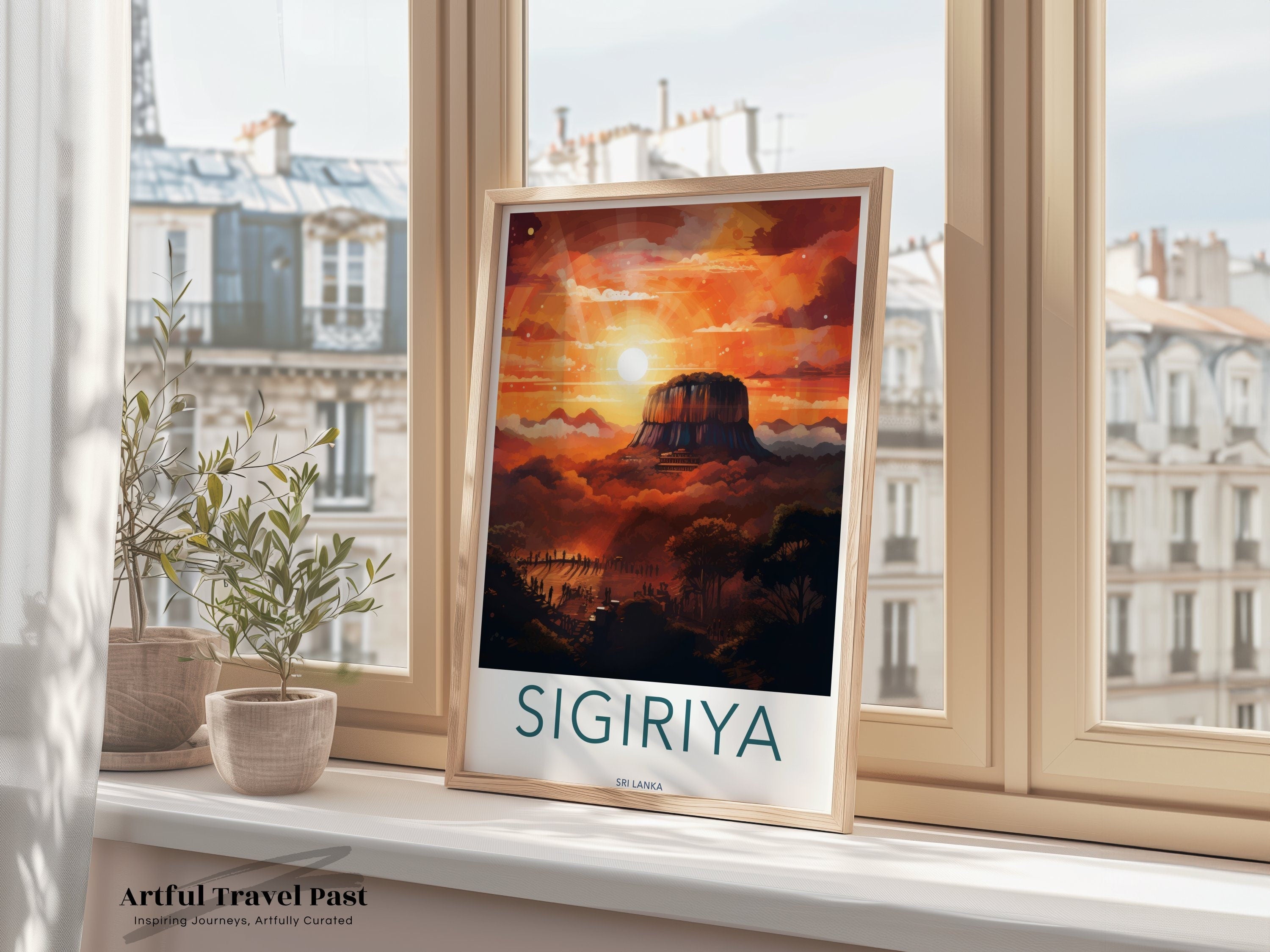 Sigiriya Wall Art, Historic Sri Lanka Landmark, Cultural Landscape Print, Architectural Wonders, Natural Beauty, Sunsets and Scenery