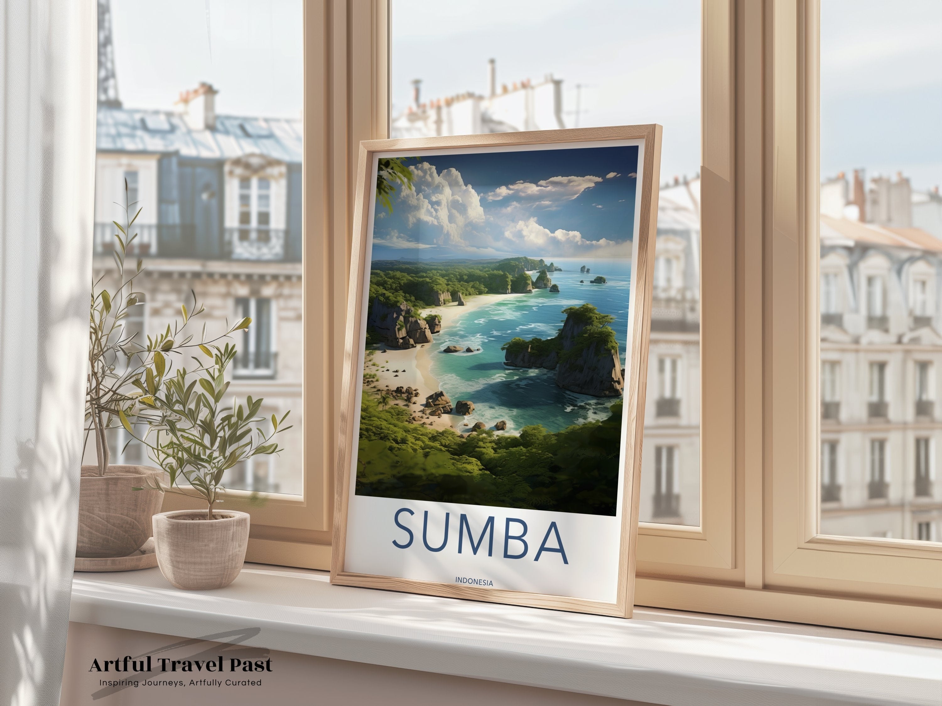 Sumba Indonesia Wall Art, Scenic Beach Print, Coastal Decor, Tropical Island Landscape, Travel Poster, Photography Home Decor