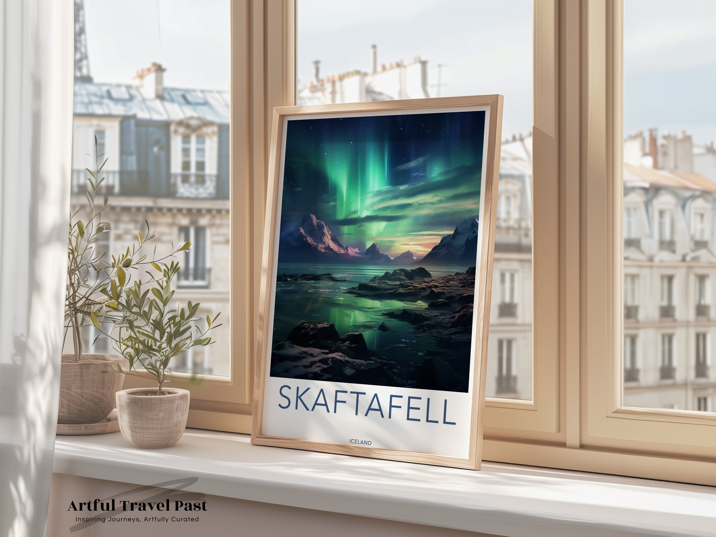 Skaftafell Wall Art, Iceland Landscape, Northern Lights Poster, Nordic Nature Decor, Mountain Scenery Print, Home Office Decoration