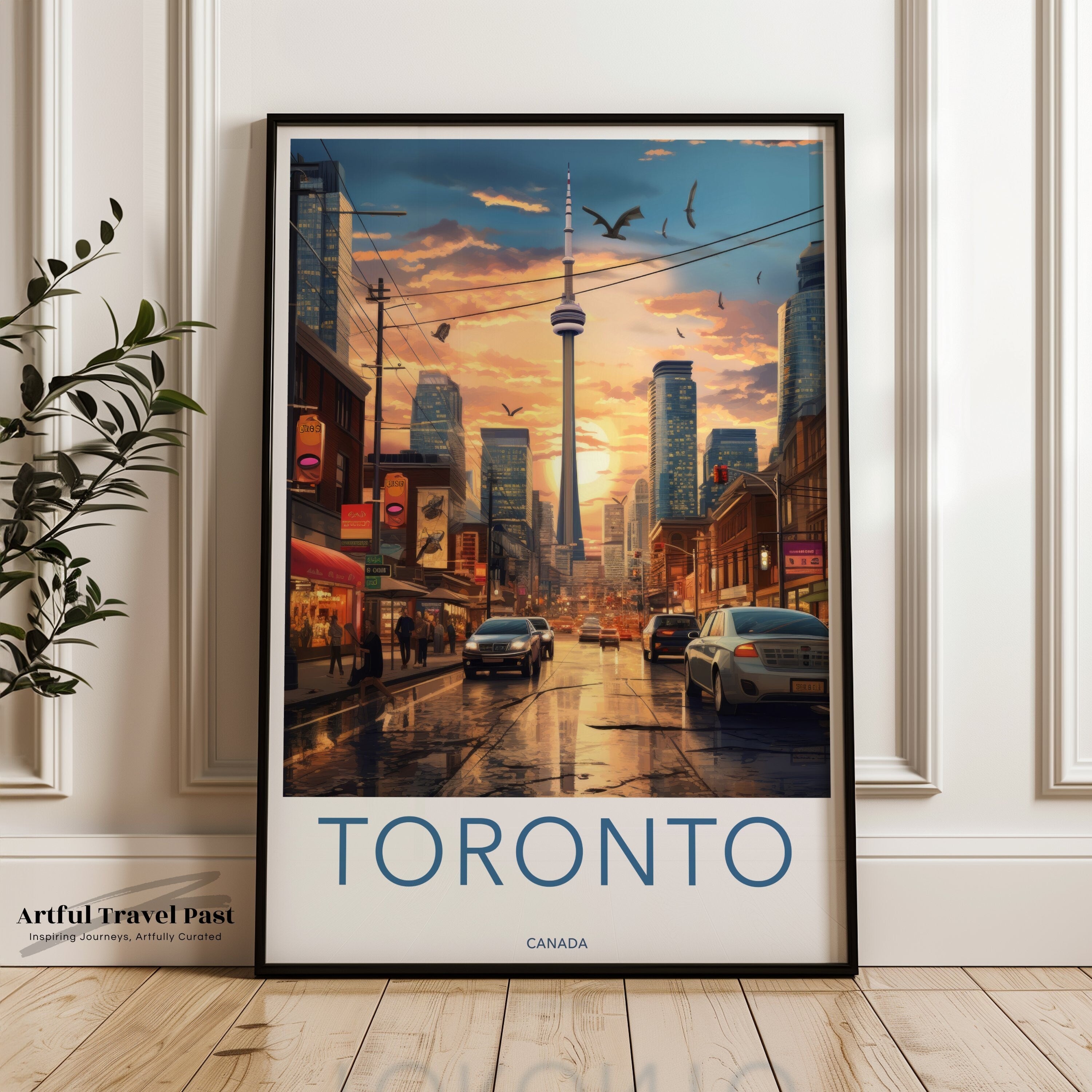 Toronto Skyline Wall Art, CN Tower Sunset Print, Cityscape Poster, Modern Urban Artwork, Downtown Toronto Decor, Canada Travel Gift