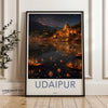 Udaipur Wall Art, Udaipur Cityscape Print, India Travel Poster, Lake Pichola Art, Indian Architecture Decor, Rajasthan Wall Decor