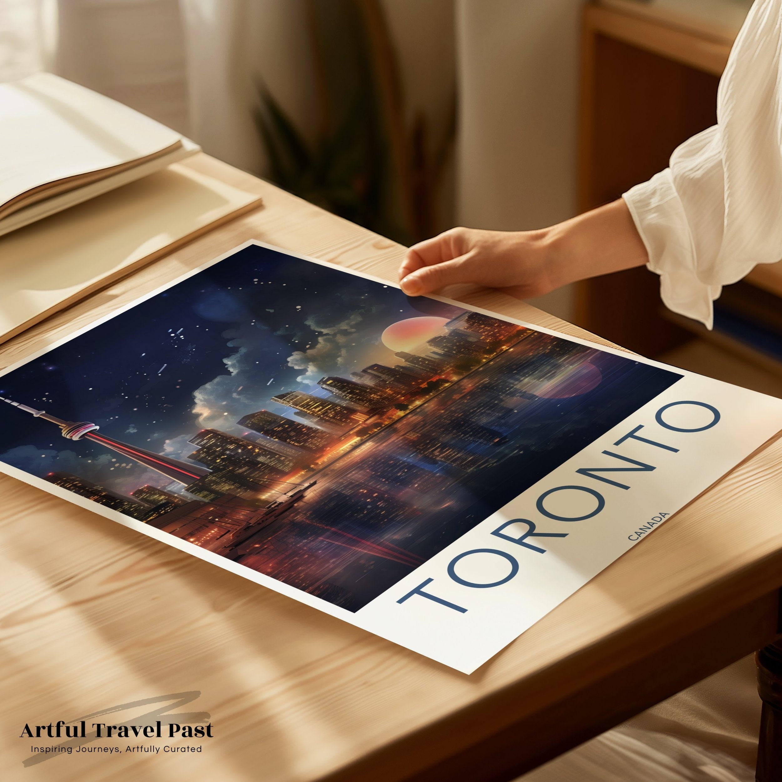 Toronto Cityscape Wall Art, Toronto Skyline Print, Canadian City Poster, Urban Nighttime Decor, Canada Travel Souvenir, Toronto Gift