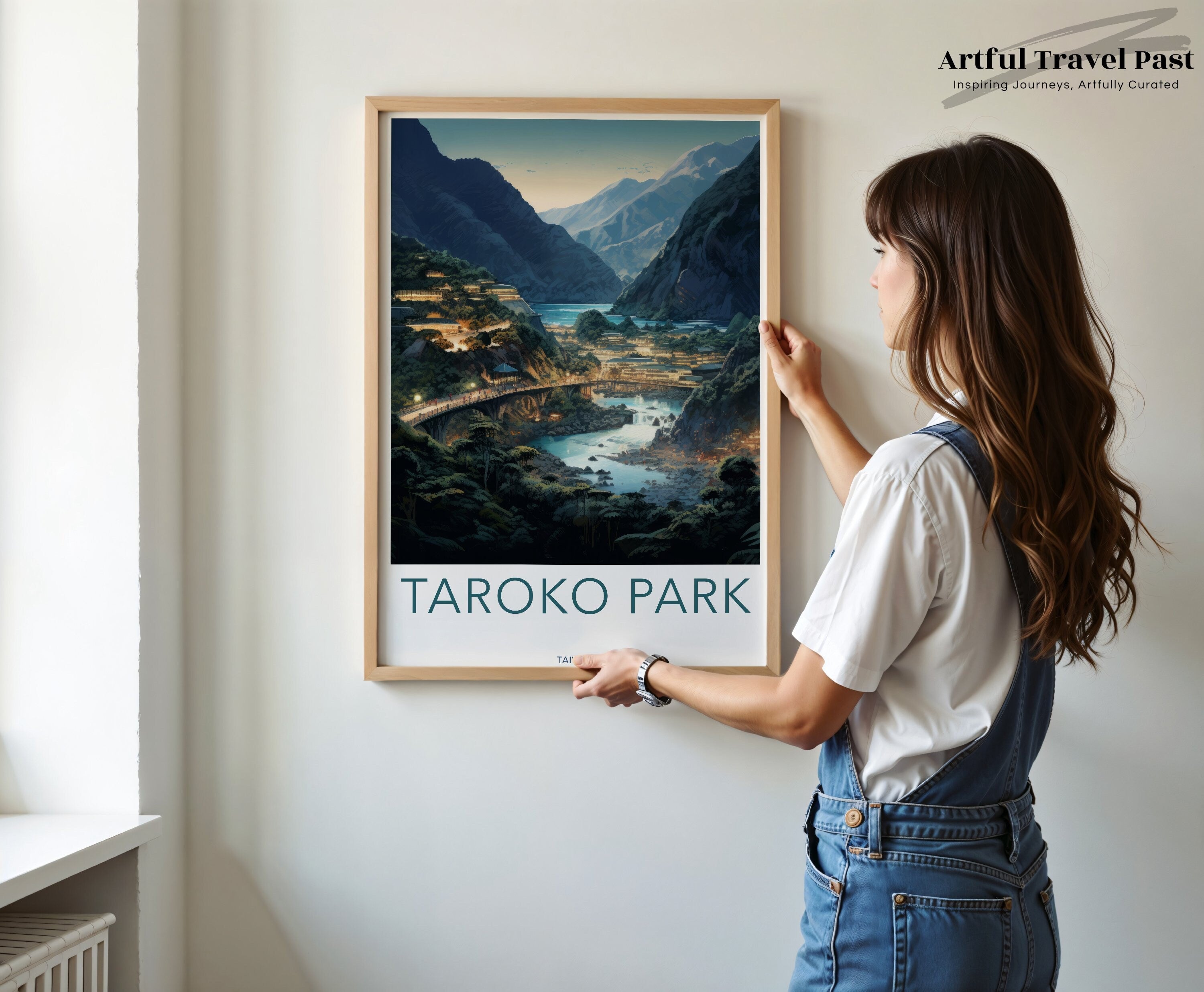 Taroko Park Wall Art, Taiwan Scenic Print, Mountain Landscape Art, Nature Lover Gift, Home Decor, Asian Travel Poster, Adventure Art