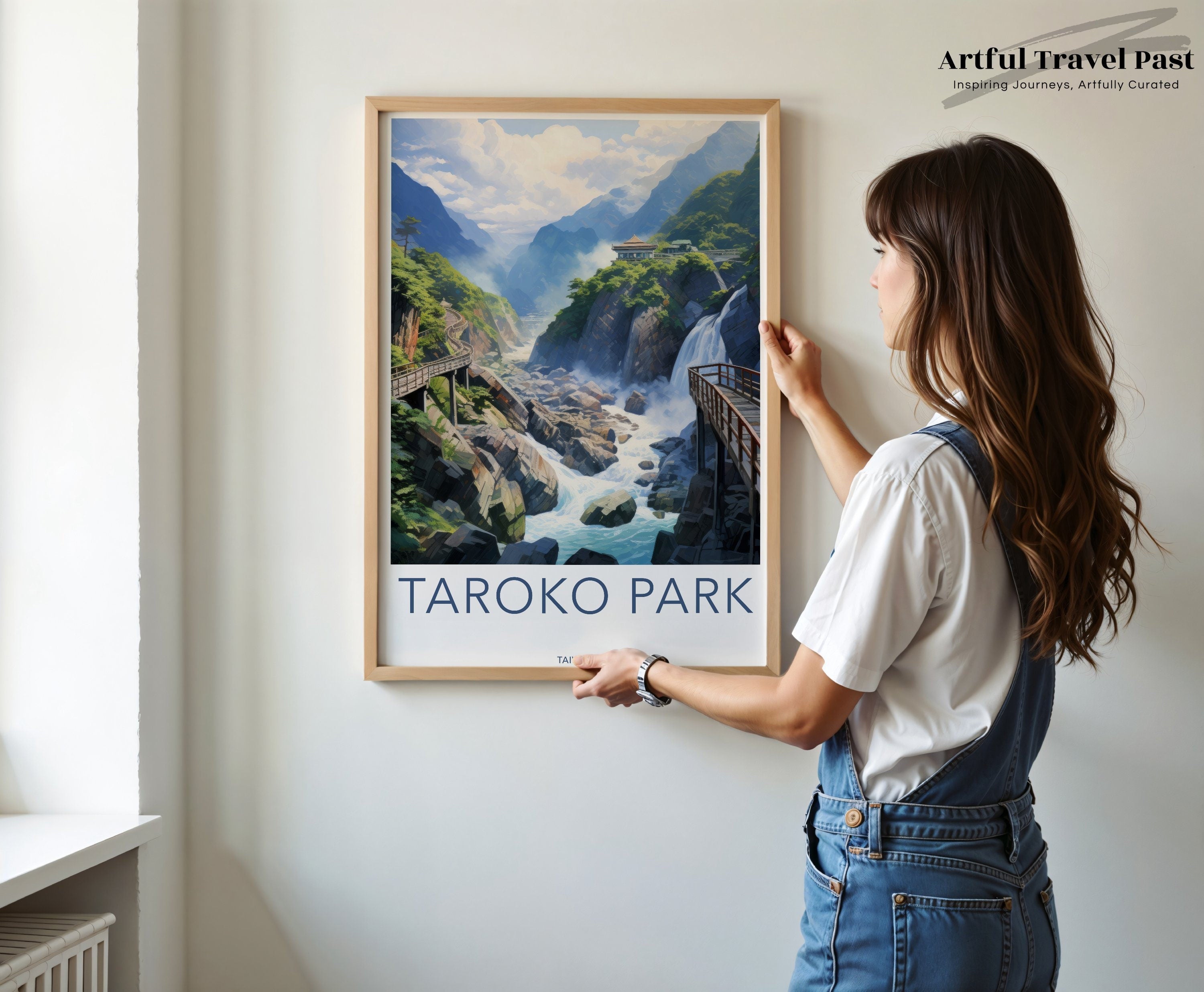 Taroko Park Wall Art, Taiwan Scenic Print, Nature Landscape Decor, Architectural Wonders Poster, Cultural Landmark Artwork