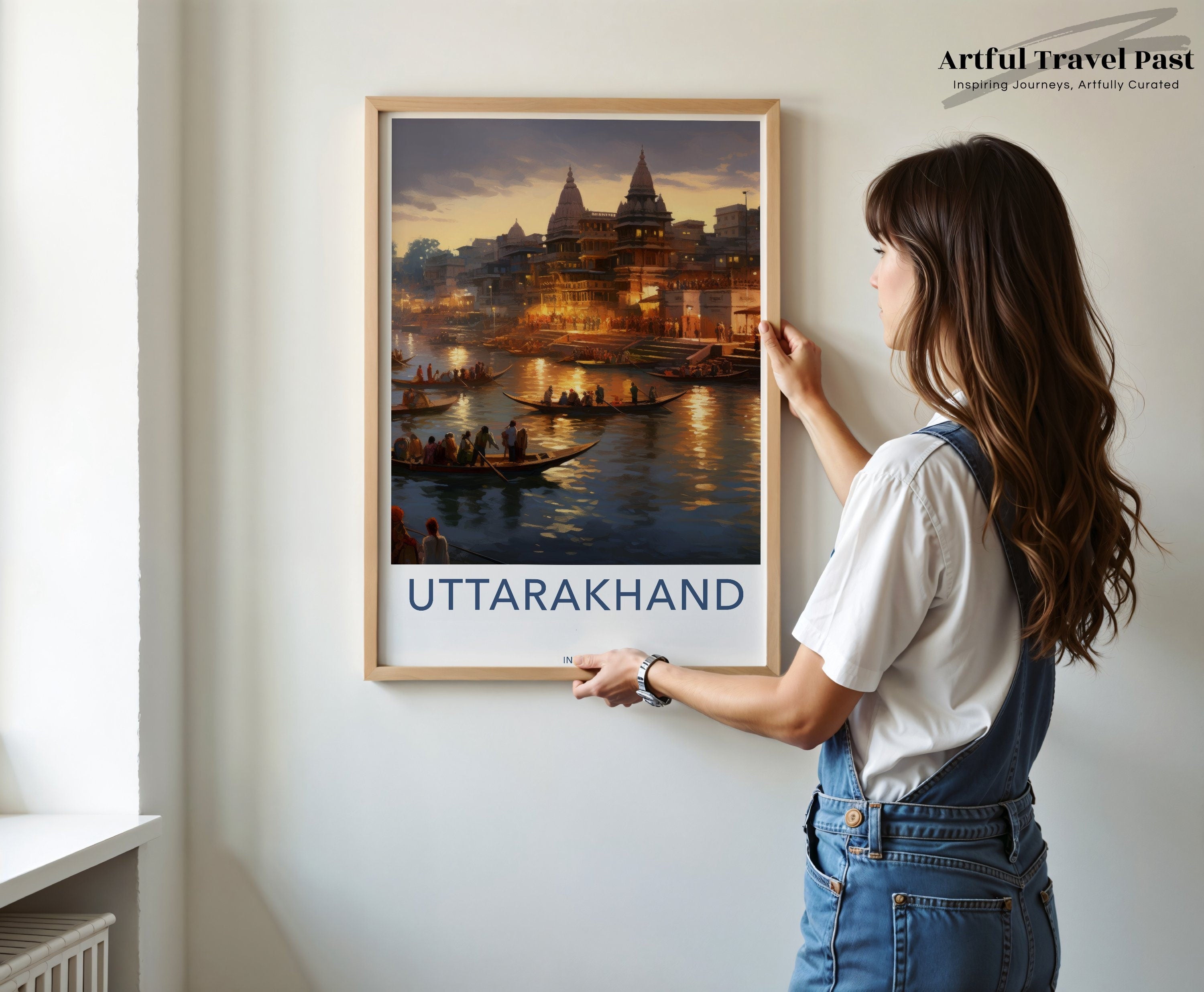 Uttarakhand Travel Poster, India Wall Art, Scenic Artwork, Historical Landmarks Print, Cultural Decor, Tourist Destination Art