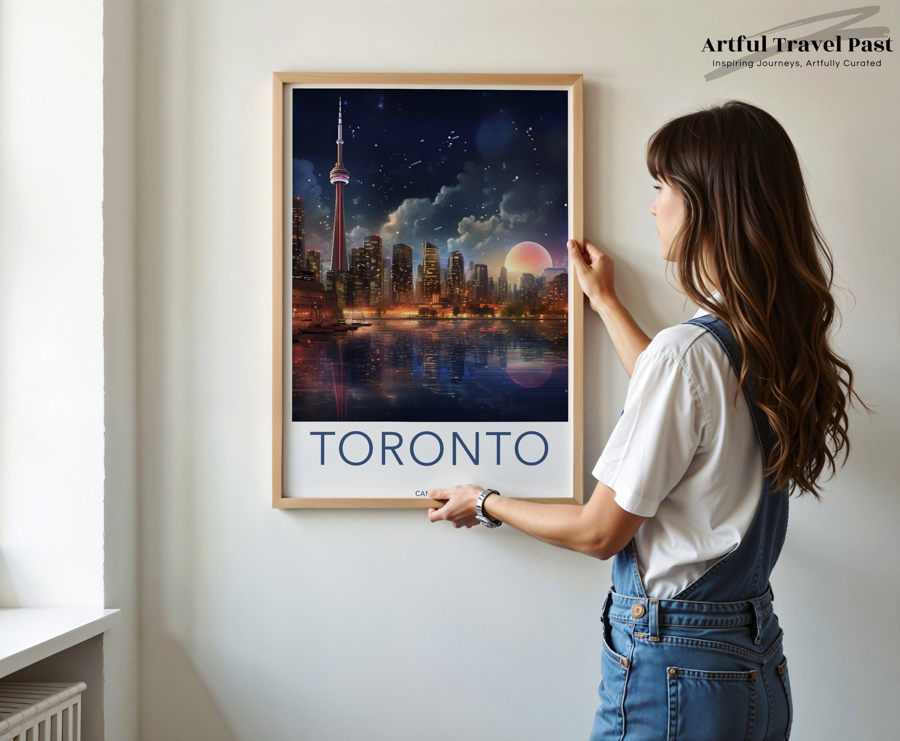 Toronto Cityscape Wall Art, Toronto Skyline Print, Canadian City Poster, Urban Nighttime Decor, Canada Travel Souvenir, Toronto Gift