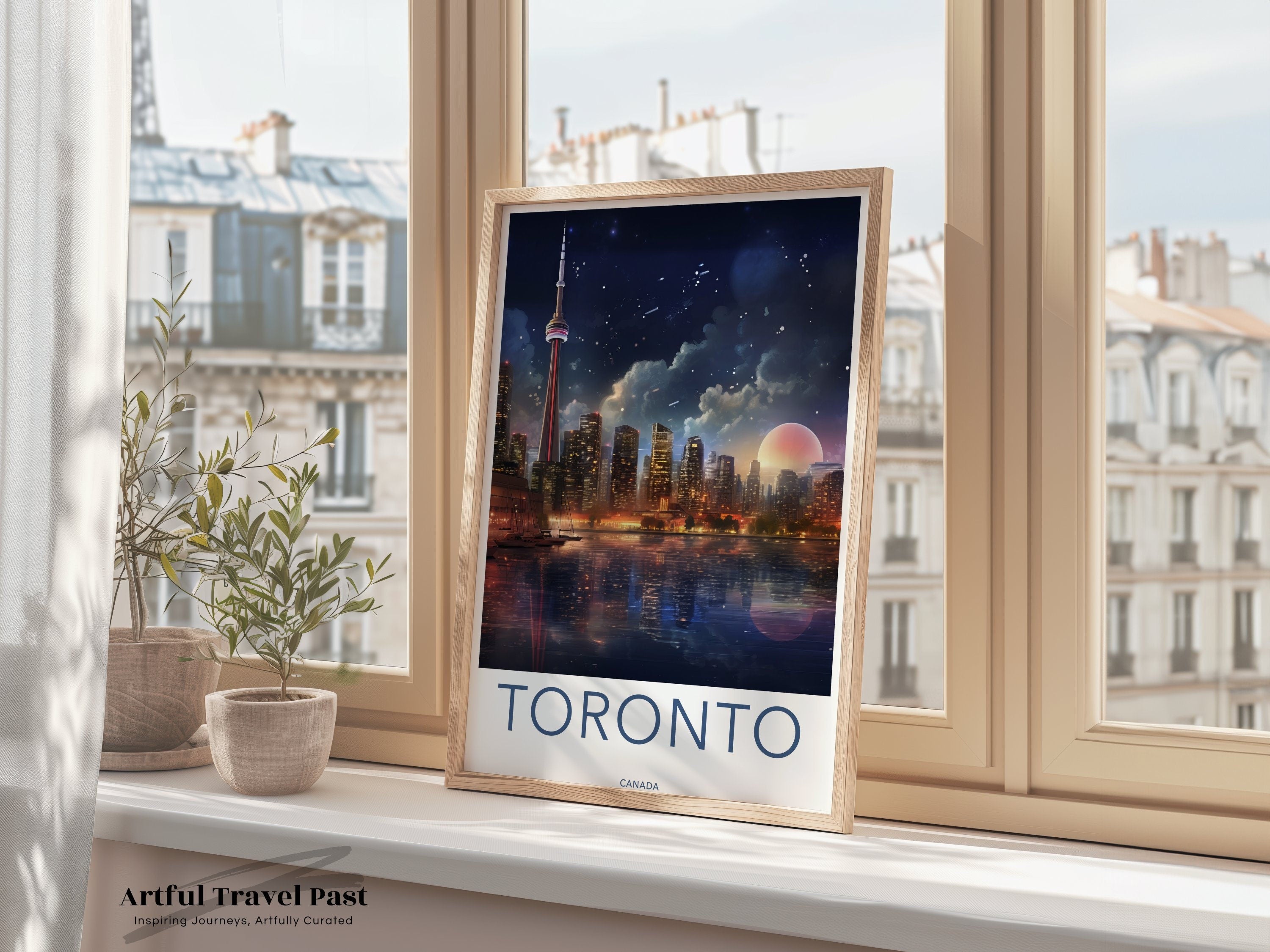 Toronto Cityscape Wall Art, Toronto Skyline Print, Canadian City Poster, Urban Nighttime Decor, Canada Travel Souvenir, Toronto Gift