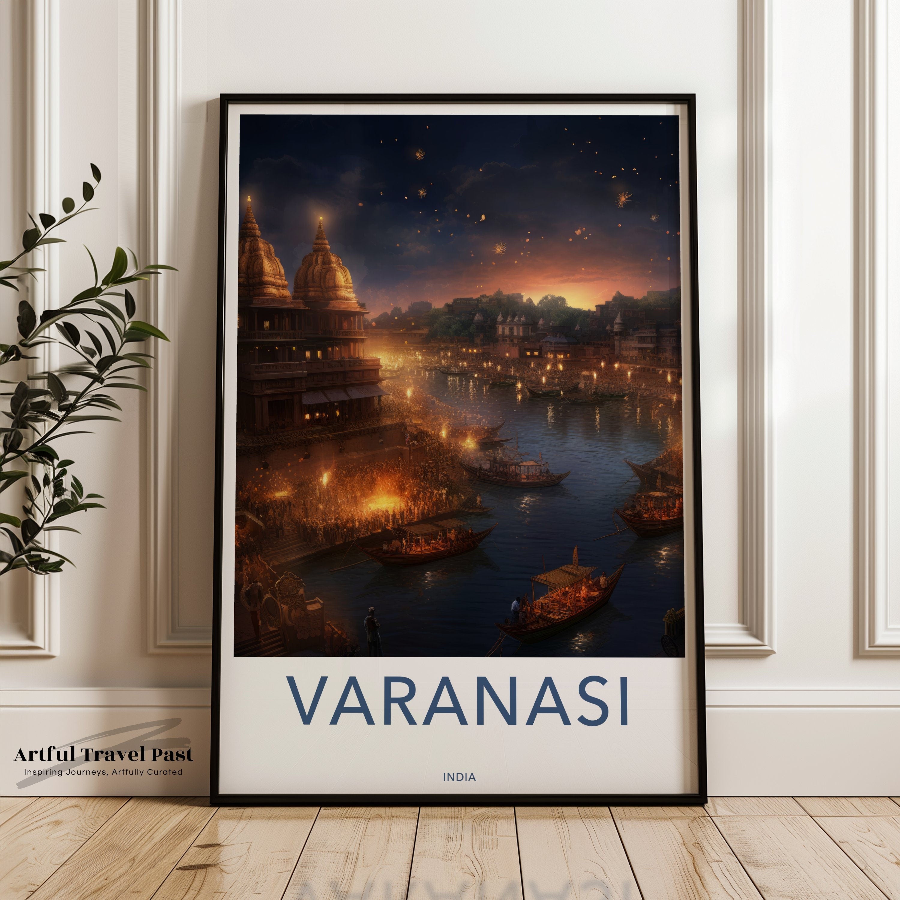 Varanasi India Wall Art, Historical and Cultural Landmark Poster, Beautiful River Scene, Architectural Wonders, Perfect Home Decor