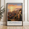 Valparaíso Wall Art Poster, Stunning Sunset Over Valparaíso, Chilean Coastal Cityscape, Beautiful Home Decor, Artistic City Print, Vibrant