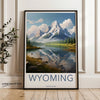 Wyoming Wall Art, Scenic Landscape Print, Mountain Wilderness, Rustic Home Decor, Nature Photography, Lake Reflection Poster, USA