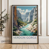 Verdon Gorge Wall Art, Nature Landscape Print, River Valley Poster, Scenic French Countryside Decor, Canyon Artwork