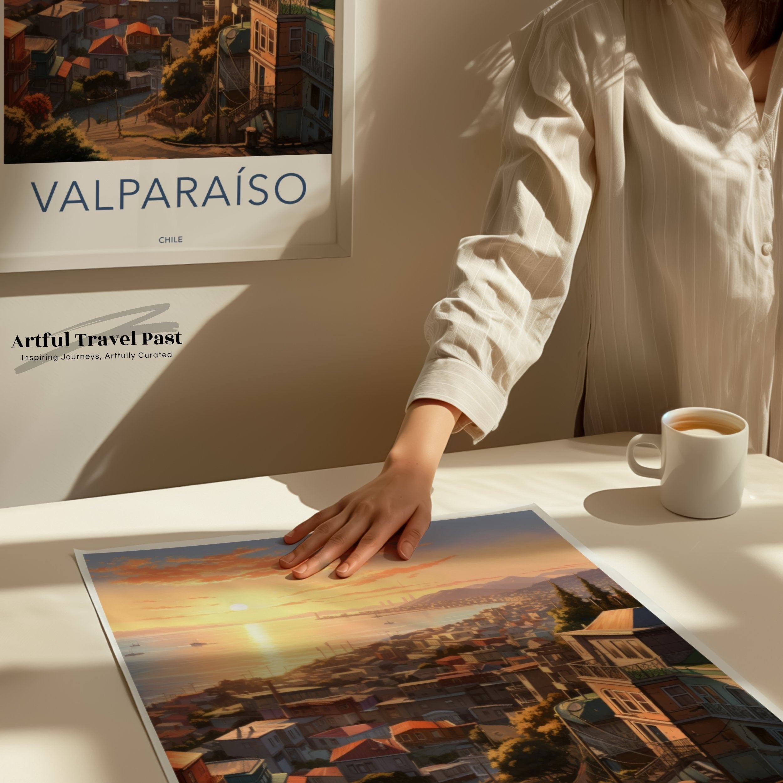 Valparaíso Wall Art Poster, Stunning Sunset Over Valparaíso, Chilean Coastal Cityscape, Beautiful Home Decor, Artistic City Print, Vibrant