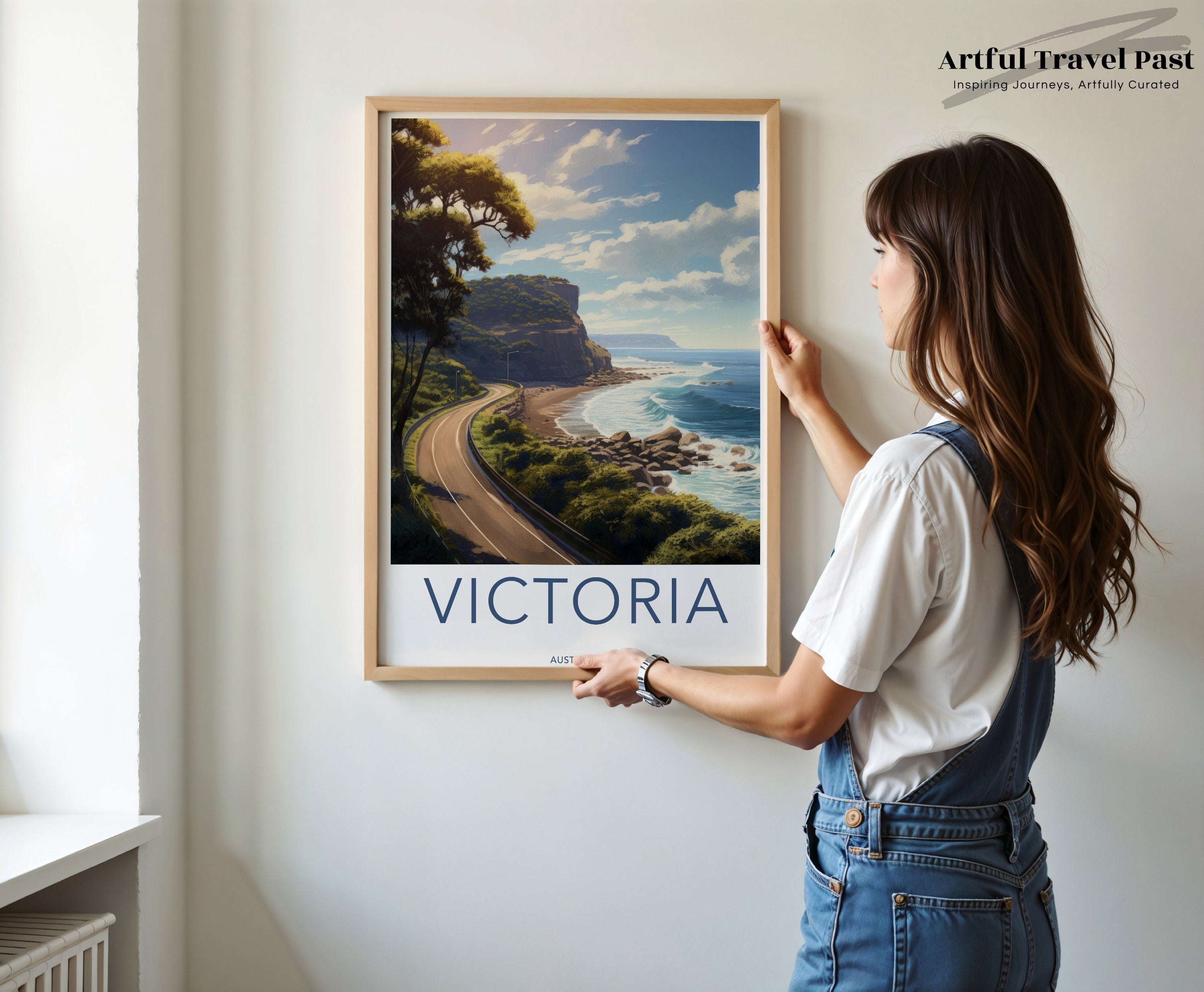 Scenic Coastal Road Victoria Australia Wall Art, Coastal Landscape Print, Ocean View Artwork, Victoria Travel Poster, Australian Scenery