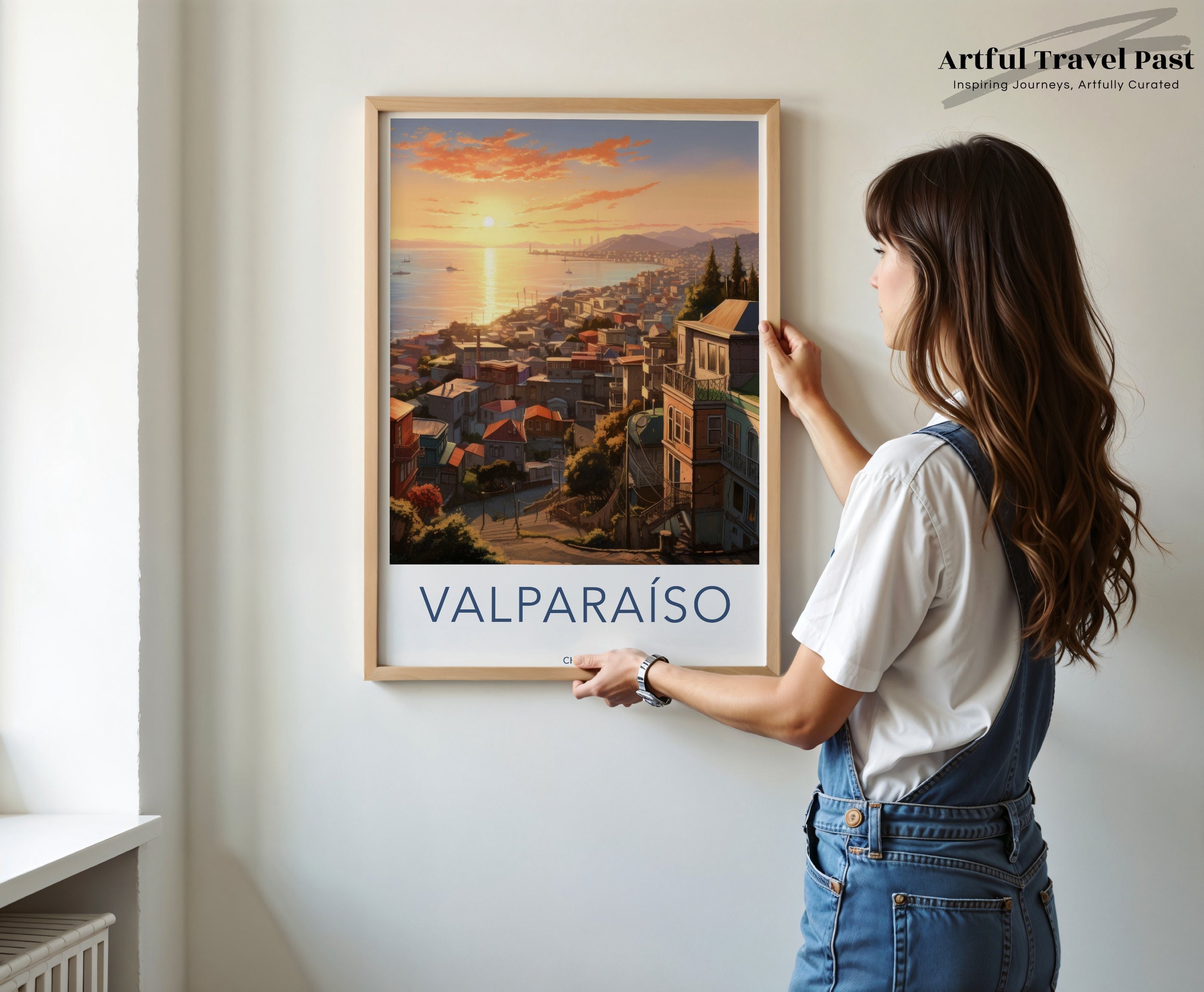 Valparaíso Wall Art Poster, Stunning Sunset Over Valparaíso, Chilean Coastal Cityscape, Beautiful Home Decor, Artistic City Print, Vibrant