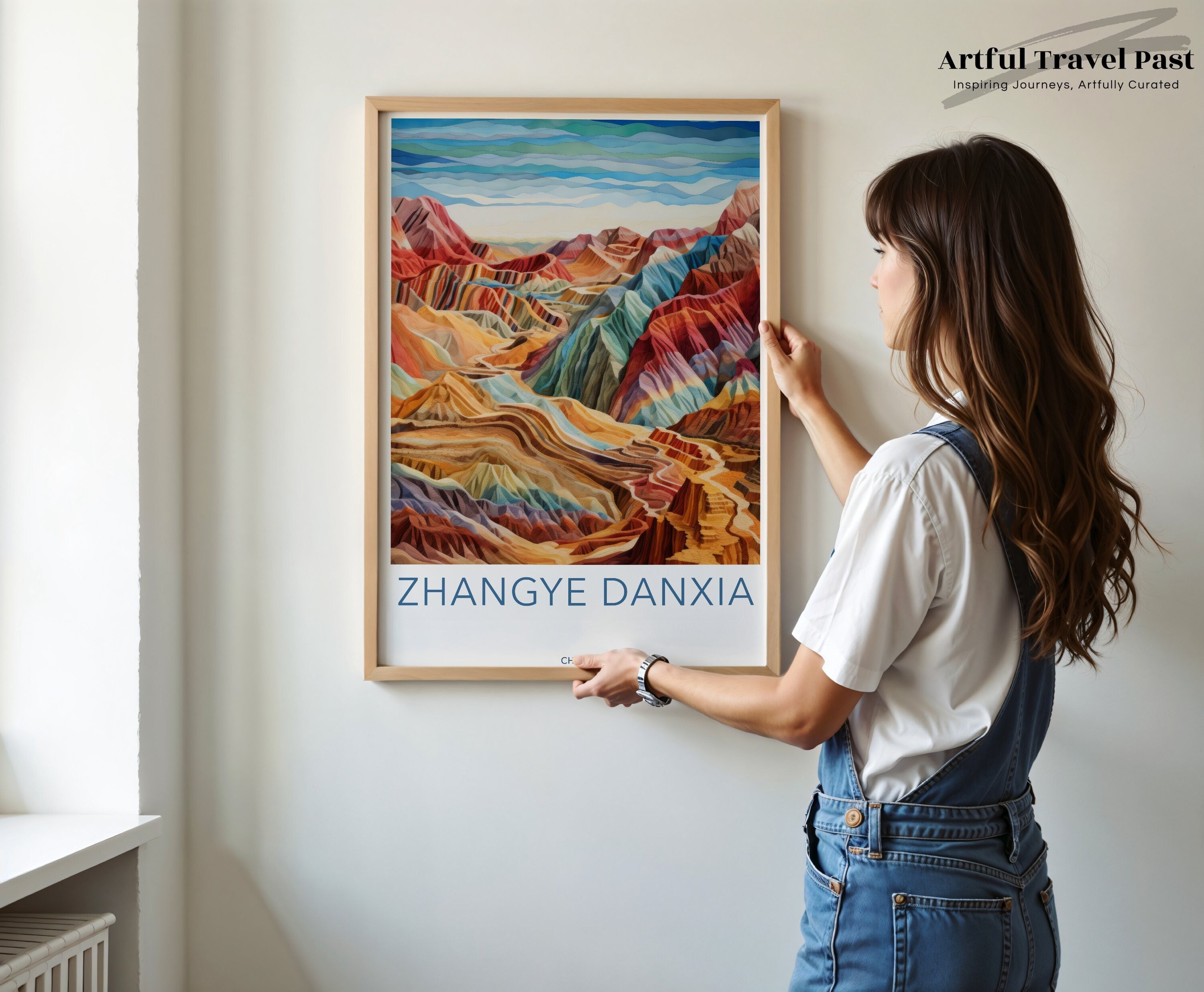 Zhangye Danxia Wall Art Print, Colorful Landscape Poster, Chinese Scenery Artwork, Nature-Inspired Home Decor, Unique Wall Art Piece