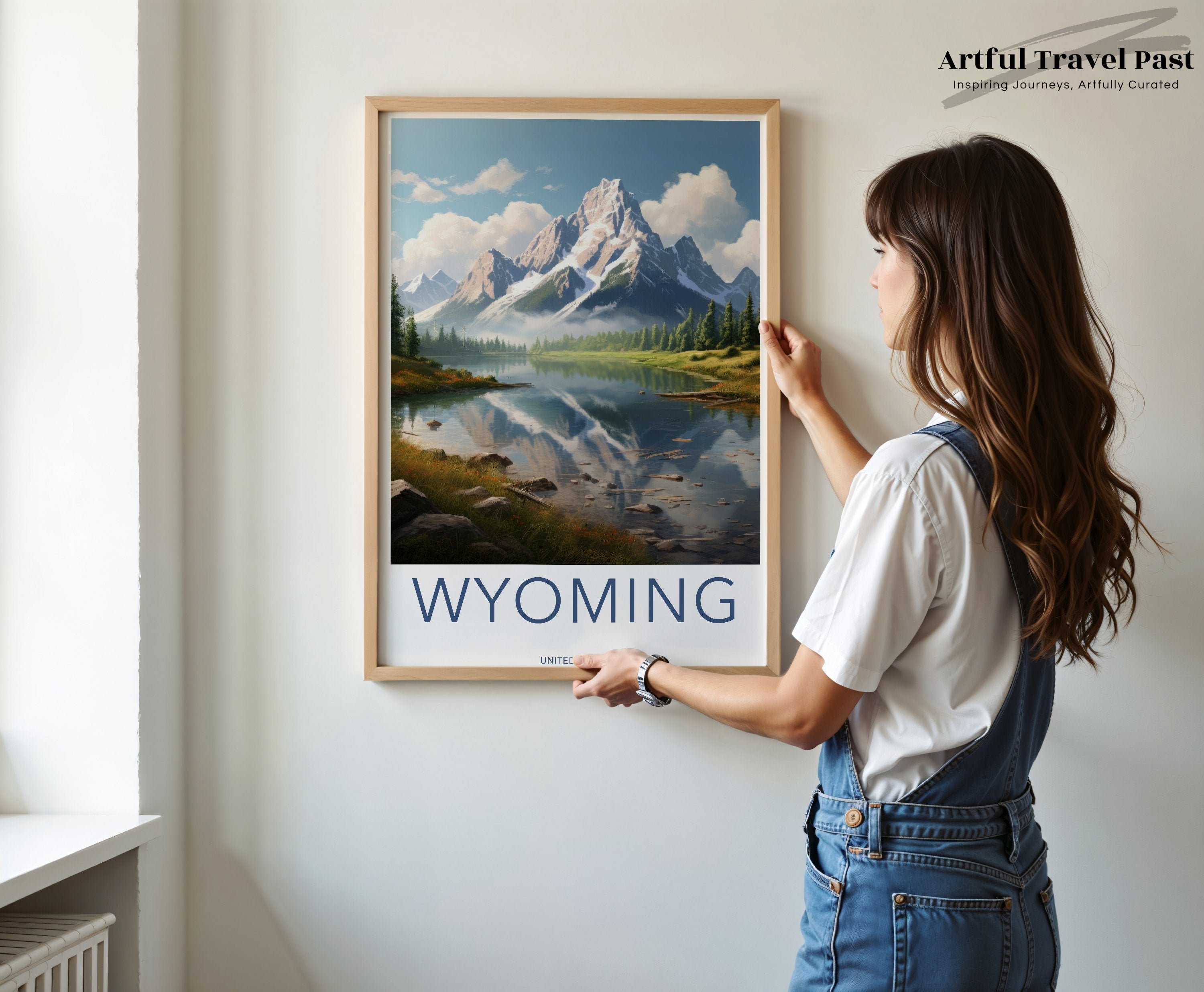 Wyoming Wall Art, Scenic Landscape Print, Mountain Wilderness, Rustic Home Decor, Nature Photography, Lake Reflection Poster, USA