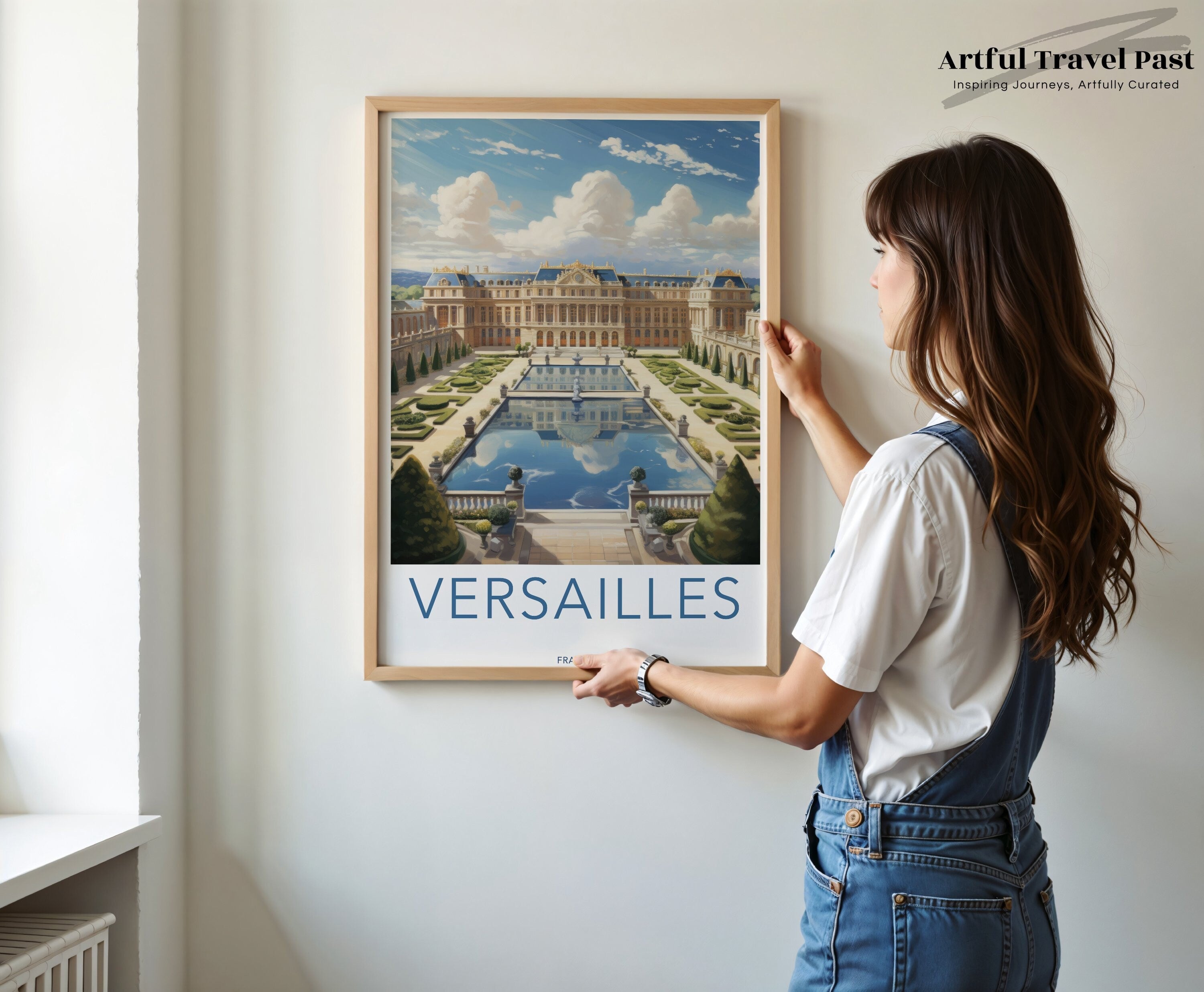 Versailles Wall Art, France Travel Poster, French Landmark Decoration, Historical Art Print, Royal Palace Illustration, Elegant Home Decor