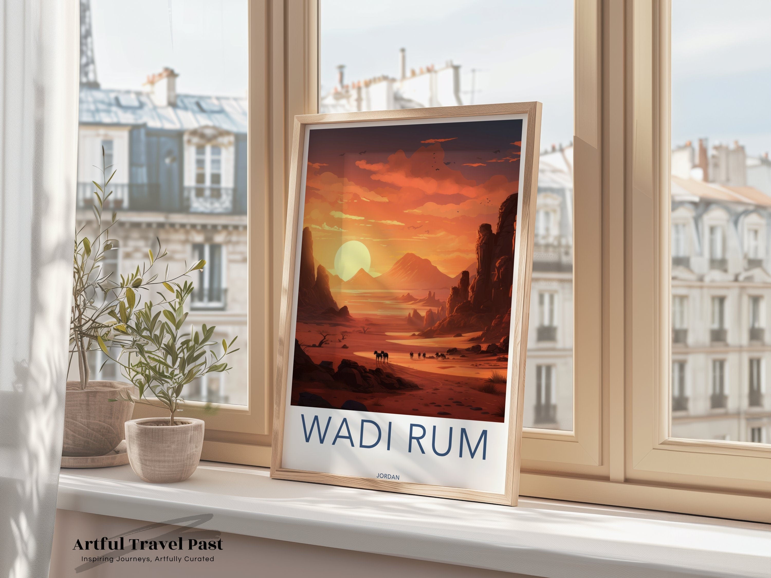 Sunset Wall Art, Wadi Rum Print, Desert Landscape Poster, Jordan Artwork, Nature Decor, Scenic View, Travel Souvenir, Home Decor