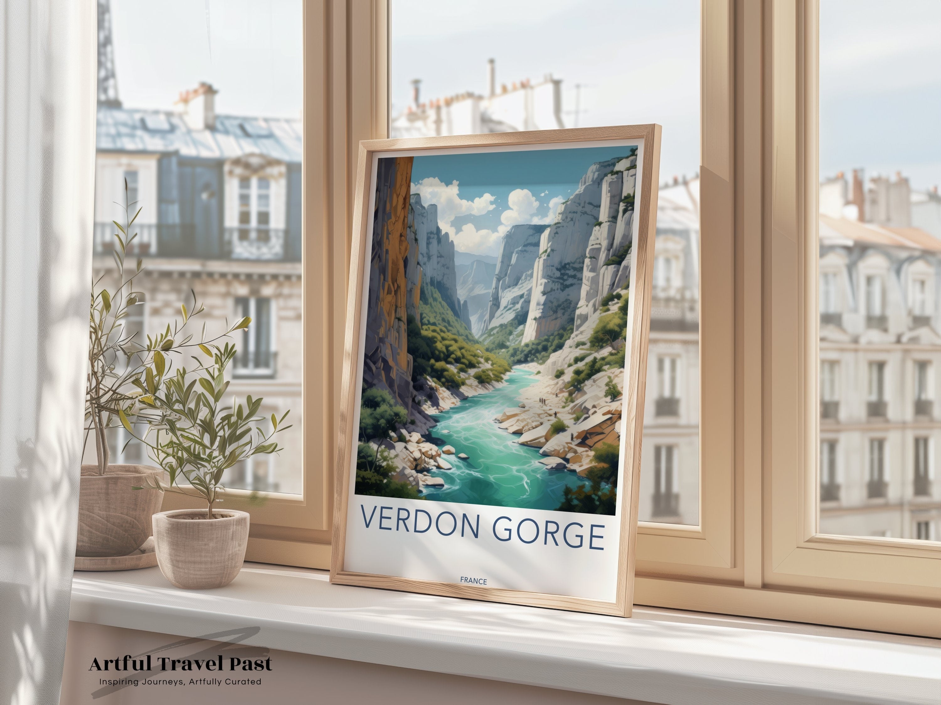 Verdon Gorge Wall Art, Nature Landscape Print, River Valley Poster, Scenic French Countryside Decor, Canyon Artwork