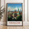 Kraków Wall Art, Historic Cityscape Print, Old Town Architecture, Poland Travel Poster, Eastern European City Art Decor