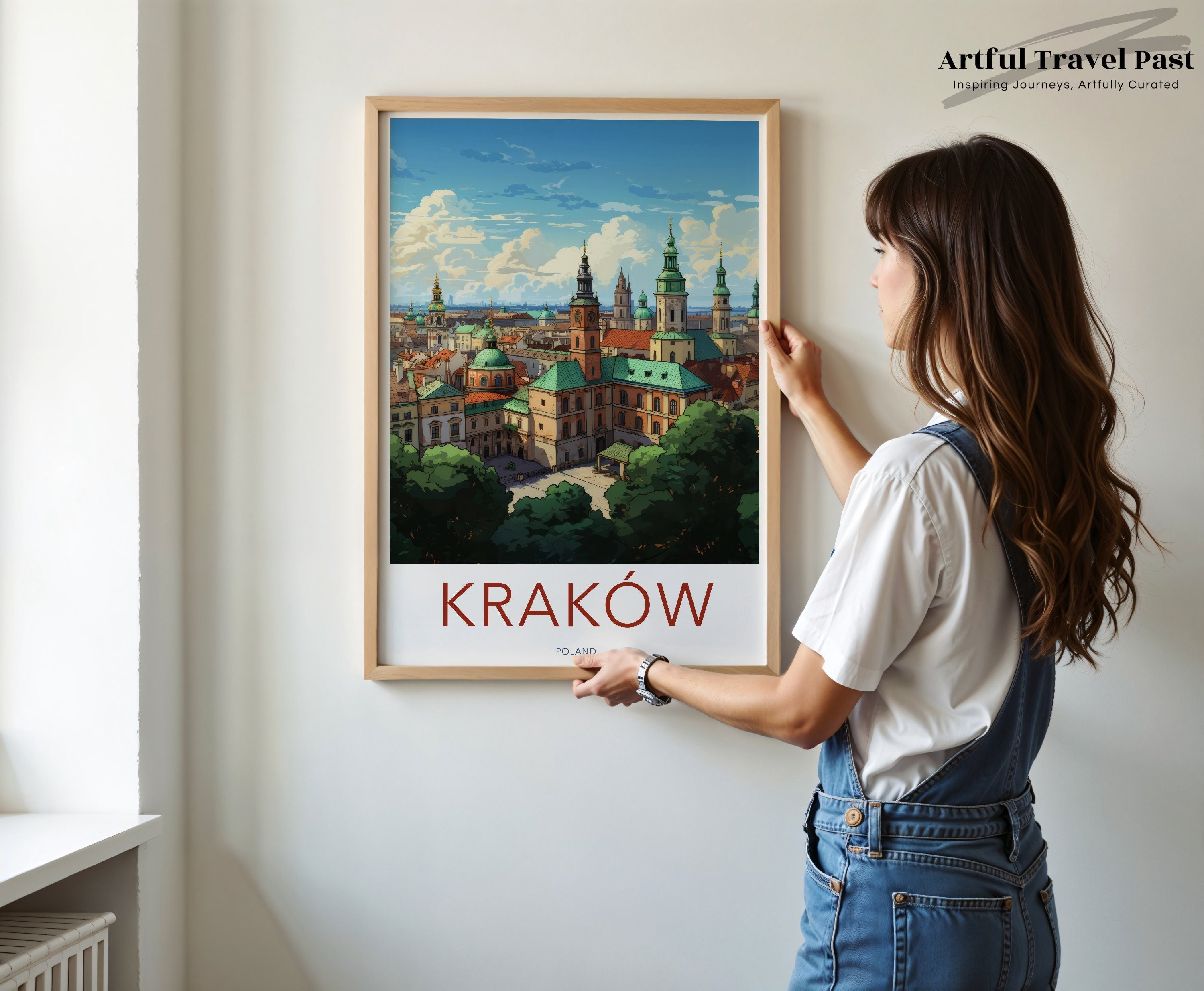 Kraków Wall Art, Historic Cityscape Print, Old Town Architecture, Poland Travel Poster, Eastern European City Art Decor