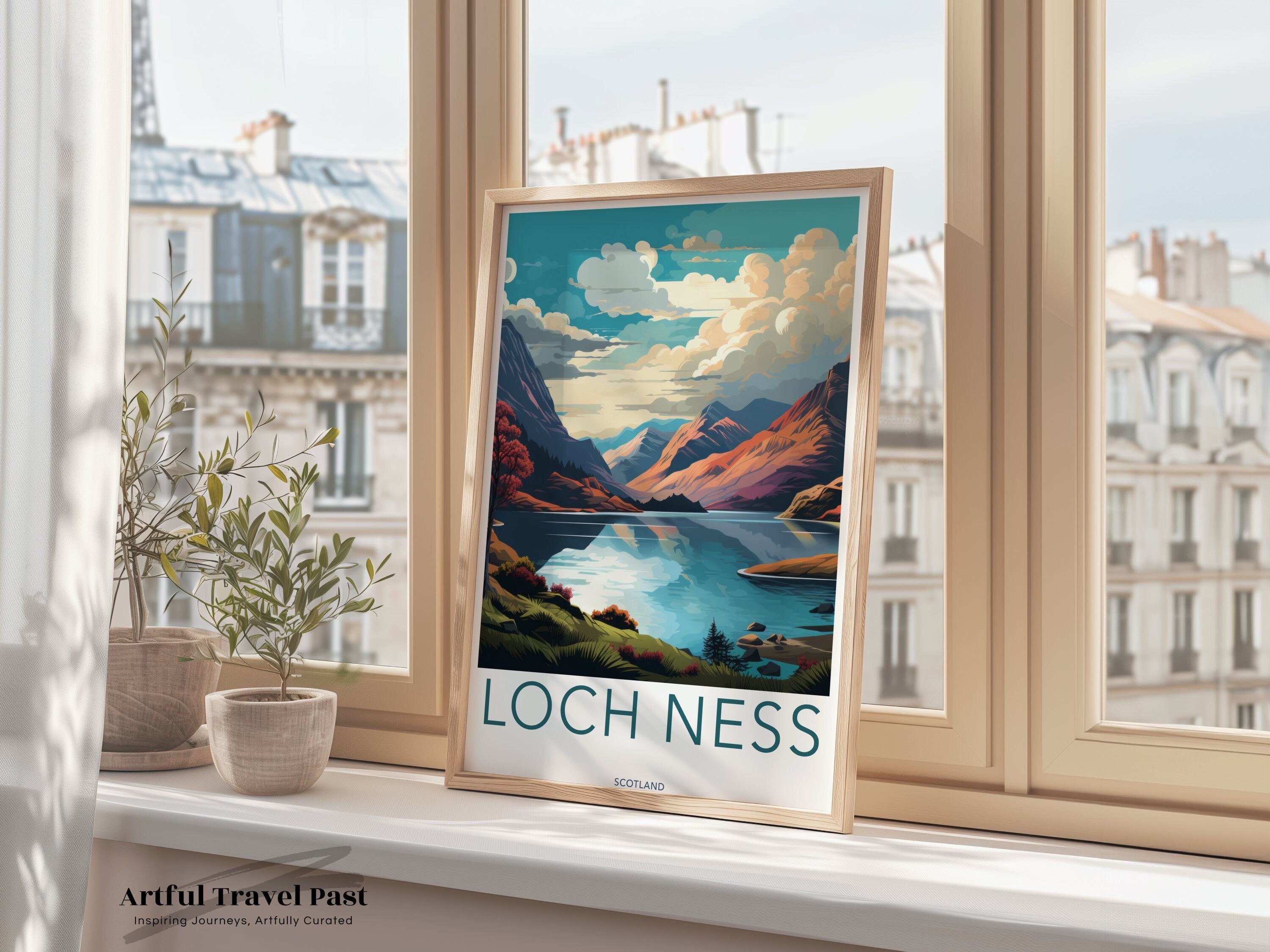 Scenic Loch Ness Wall Art, Scottish Highlands Landscape Print, Beautiful Nature Home Decor, Tranquil Lake Scene Poster, Scotland Art