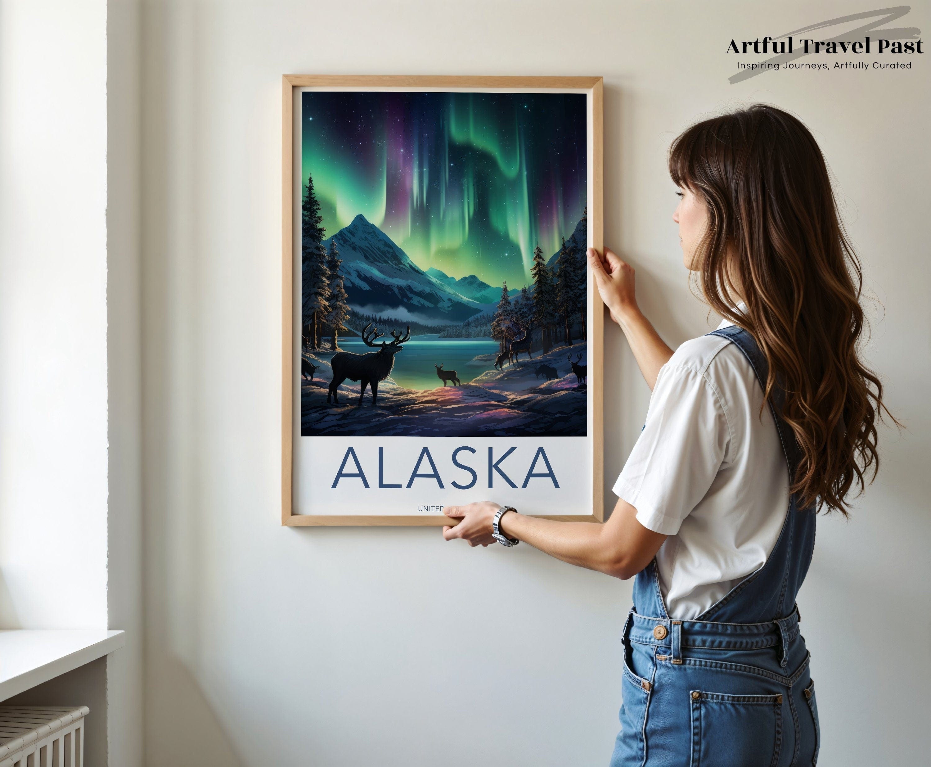 Wall Art Alaska Poster | Aurora Borealis Artwork | USA Wall Art