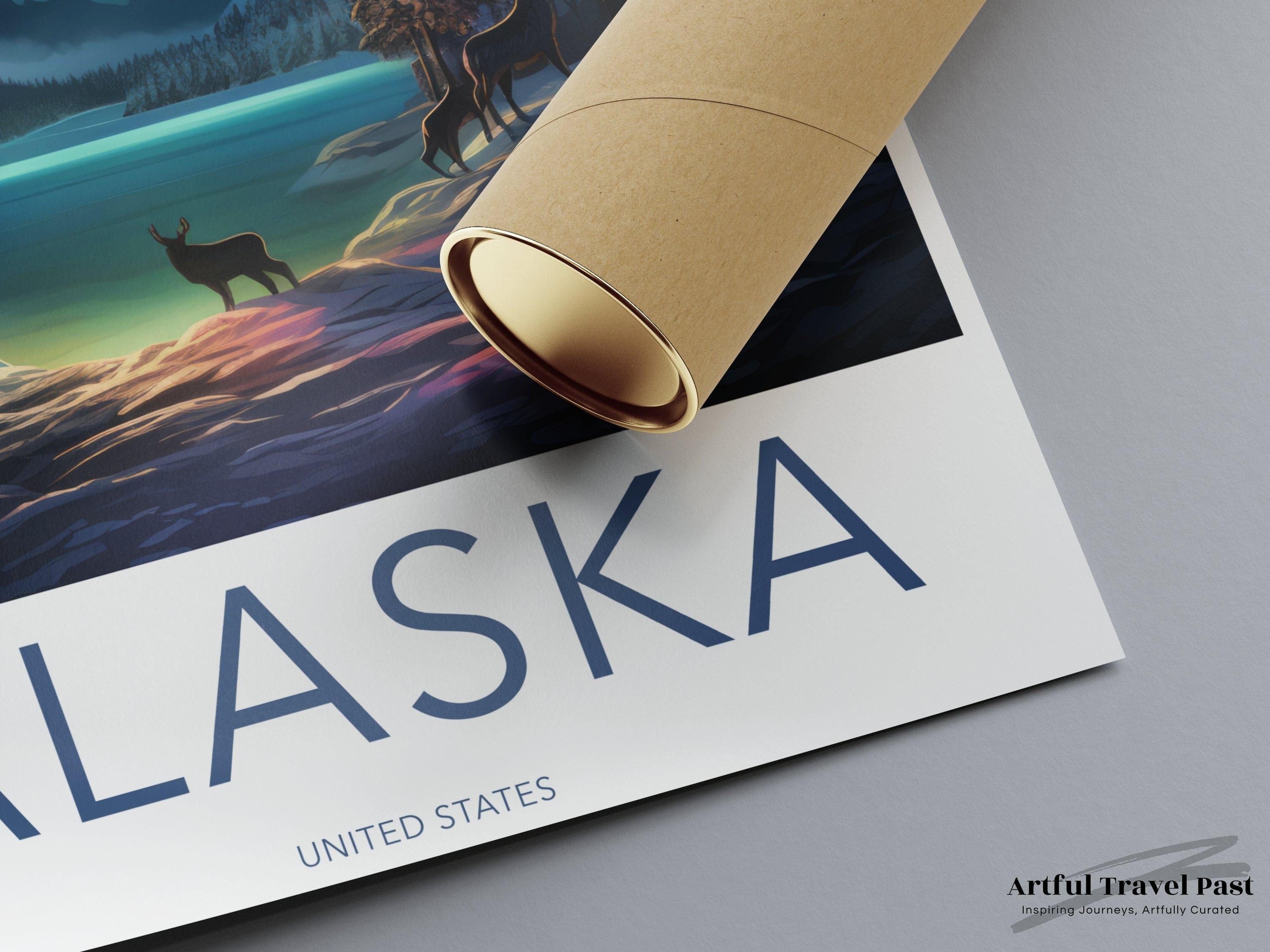 Wall Art Alaska Poster | Aurora Borealis Artwork | USA Wall Art