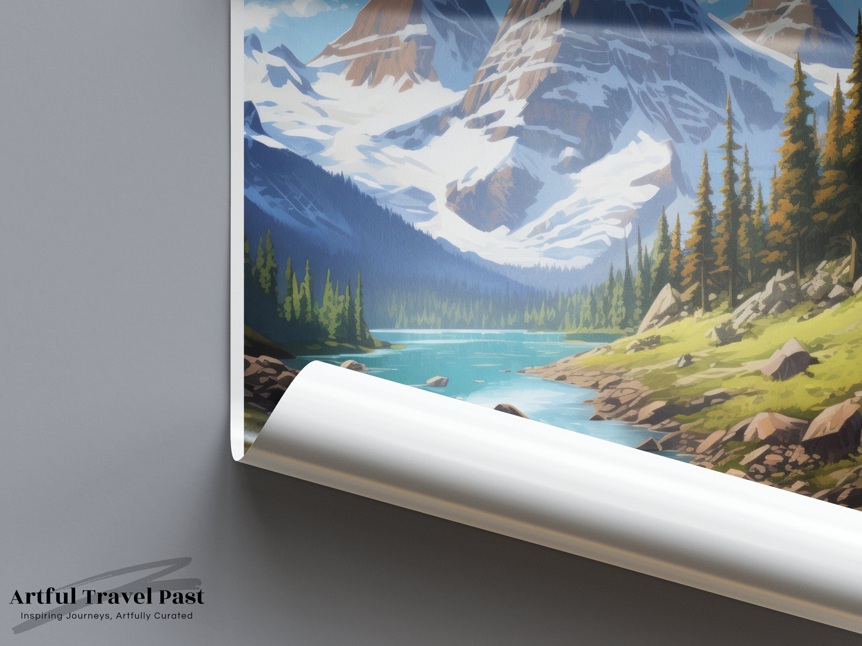 Wall Art Alberta Rockies Poster | Mountain Landscape | Canada Wall Art