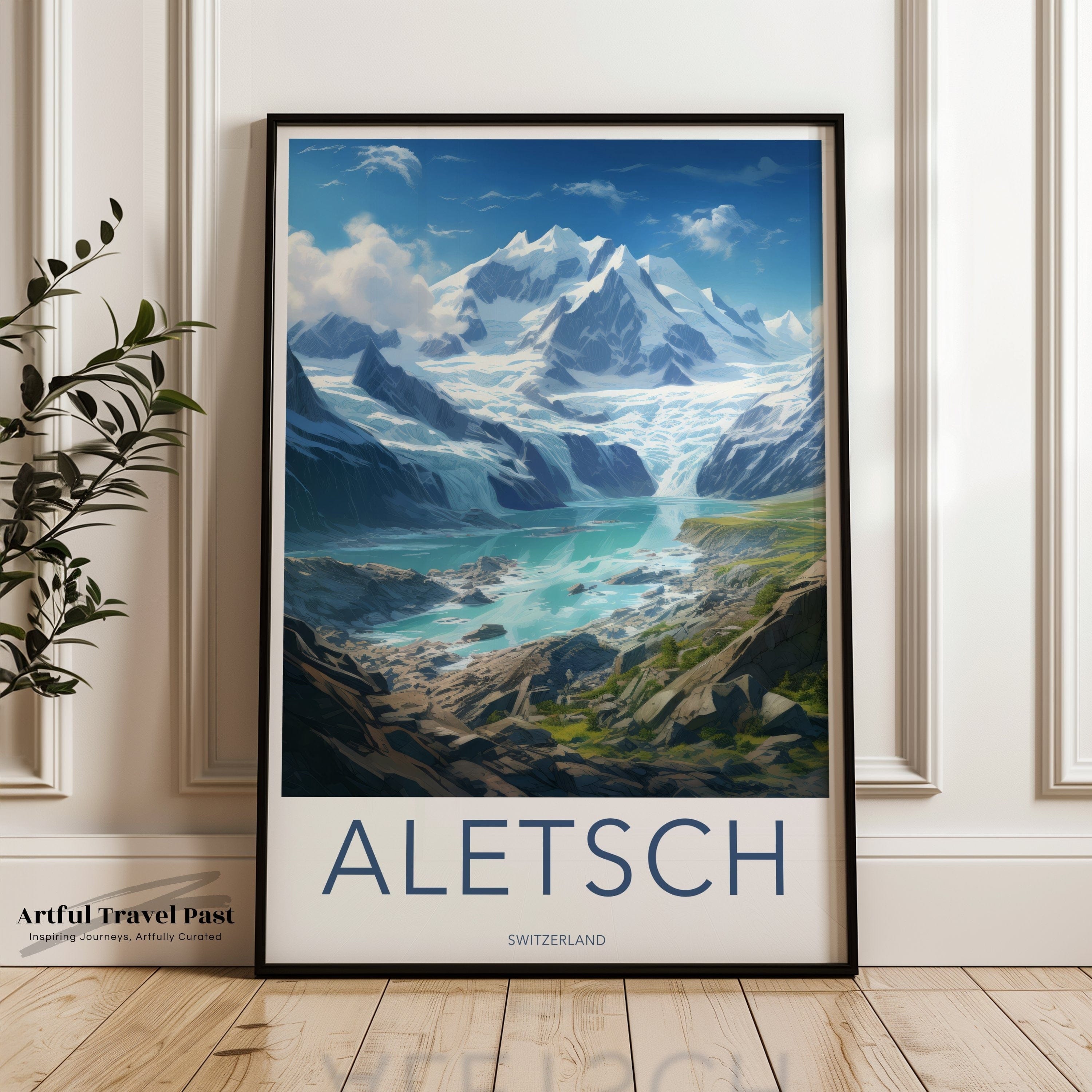 Wall Art Aletsch Glacier Poster | Switzerland Wall Art | Europe Decor