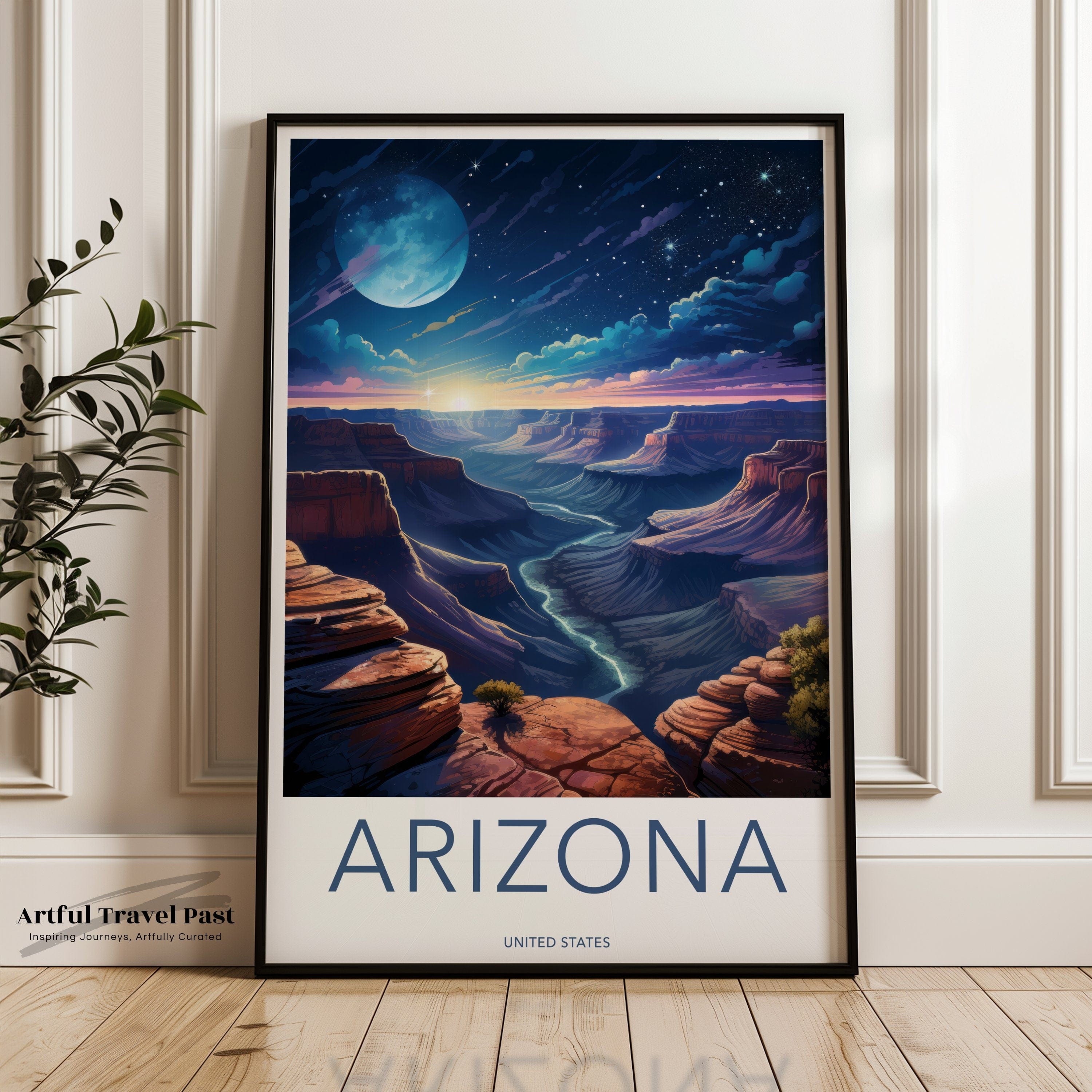 Wall Art Arizona Night Sky Poster | Grand Canyon Art | USA Wall Art