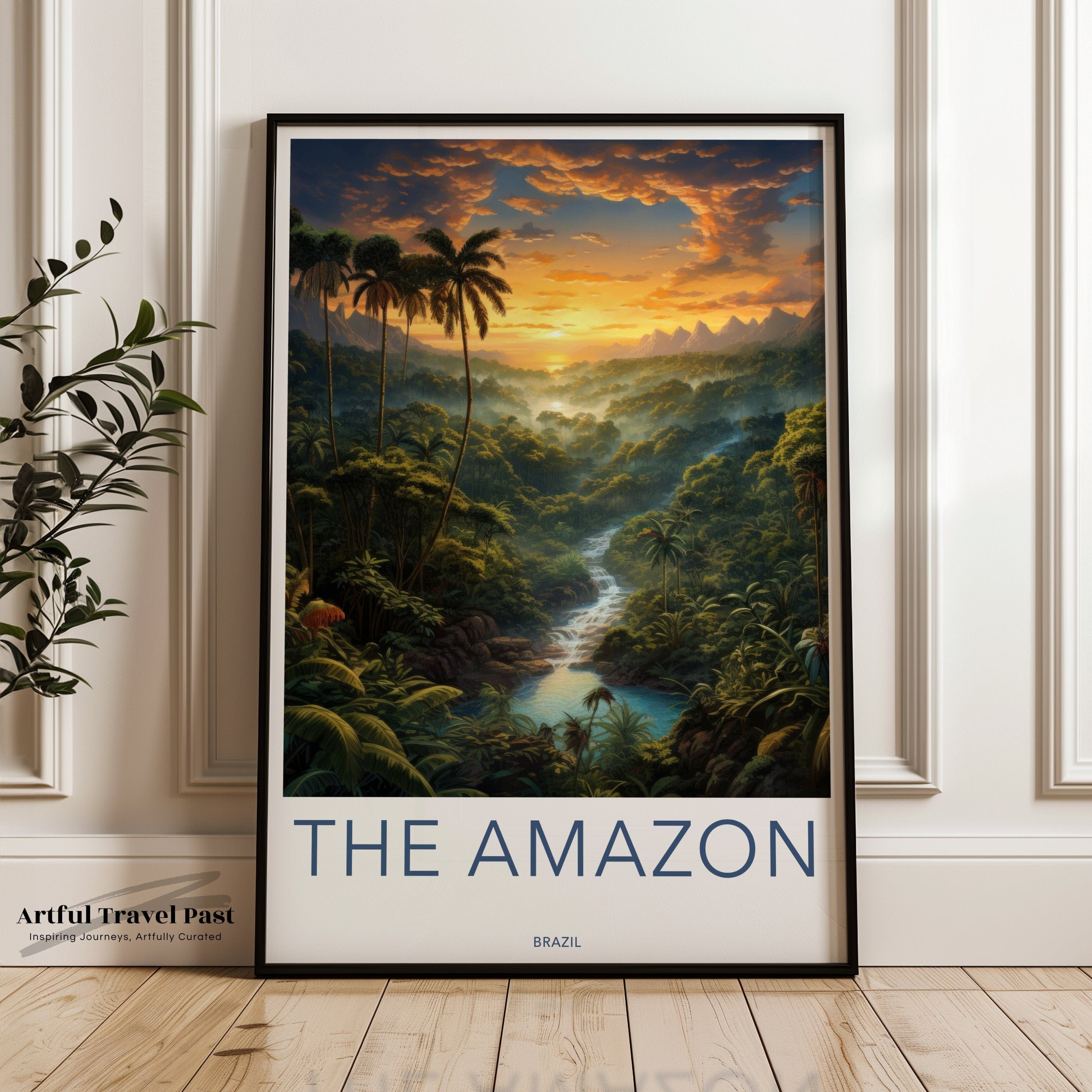 Wall Art Amazon Rainforest Poster | Jungle Sunset | Brazil Wall Art