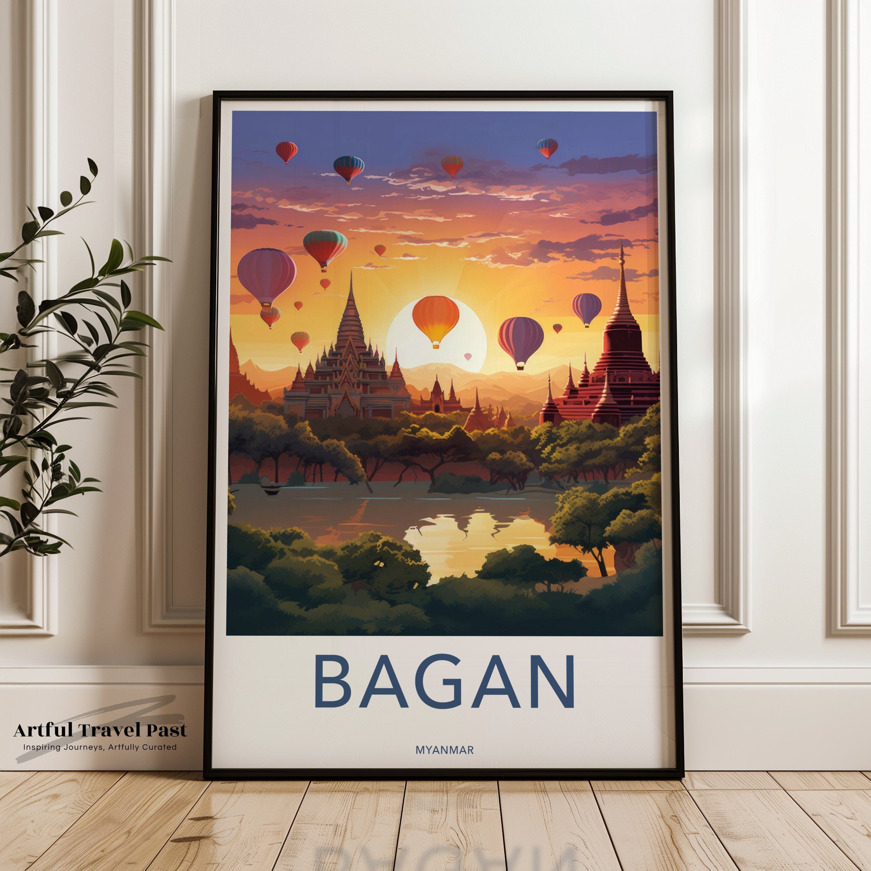 Wall Art Bagan Poster | Myanmar Wall Art | Asia Decor